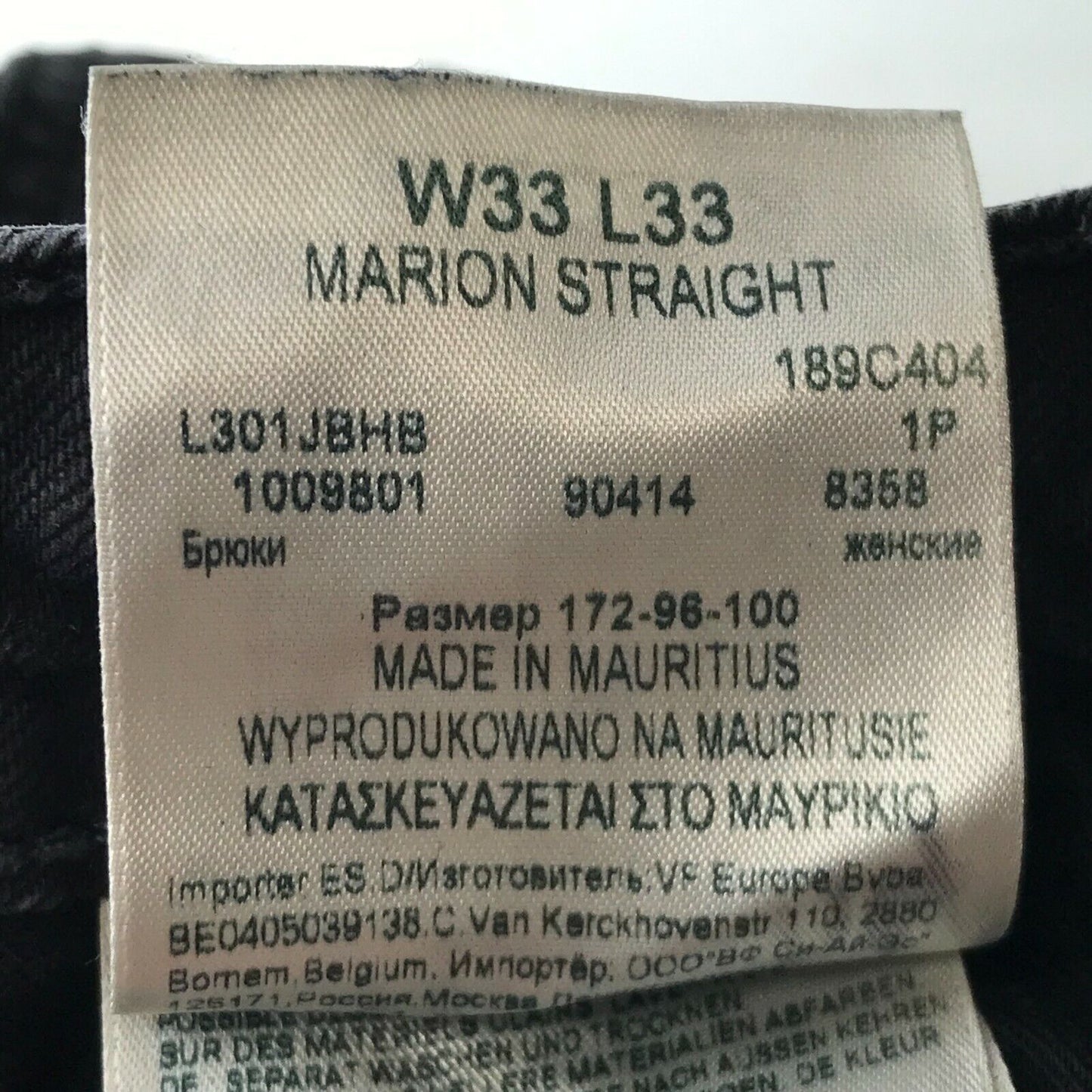 Lee MARION Women Dark Grey Regular Straight Fit Jeans Size W33 L33