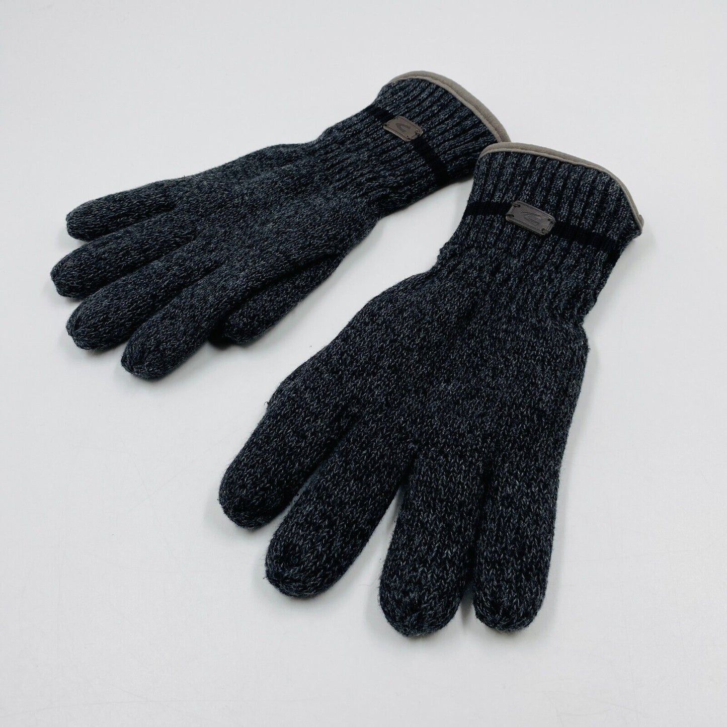 Camel Active Dark Grey Cotton Insulated Warm Knit Gloves Size L