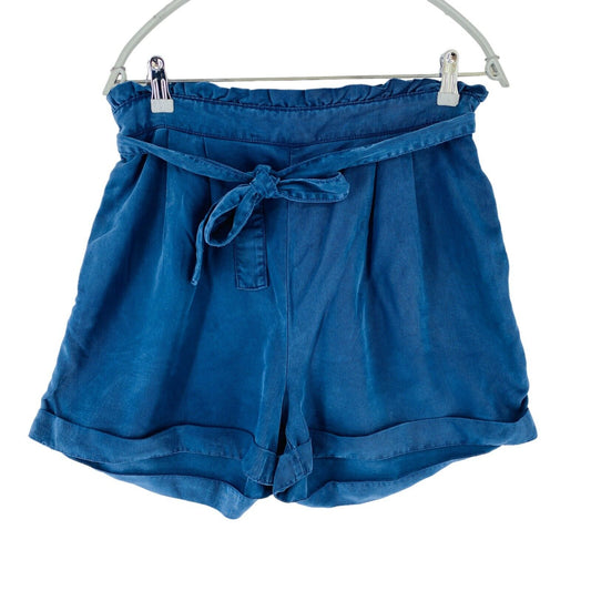 Odd Molly 432 Women Blue Pleated Regular Fit Belted Tender Shorts Size 3 / L