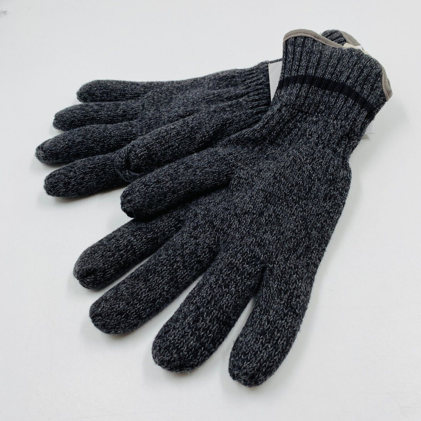 Camel Active Dark Grey Cotton Insulated Warm Knit Gloves Size XL