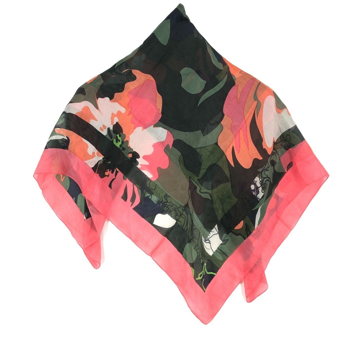 CAMEL ACTIVE Coloured Floral Print 100% Silk Scarf Shawl