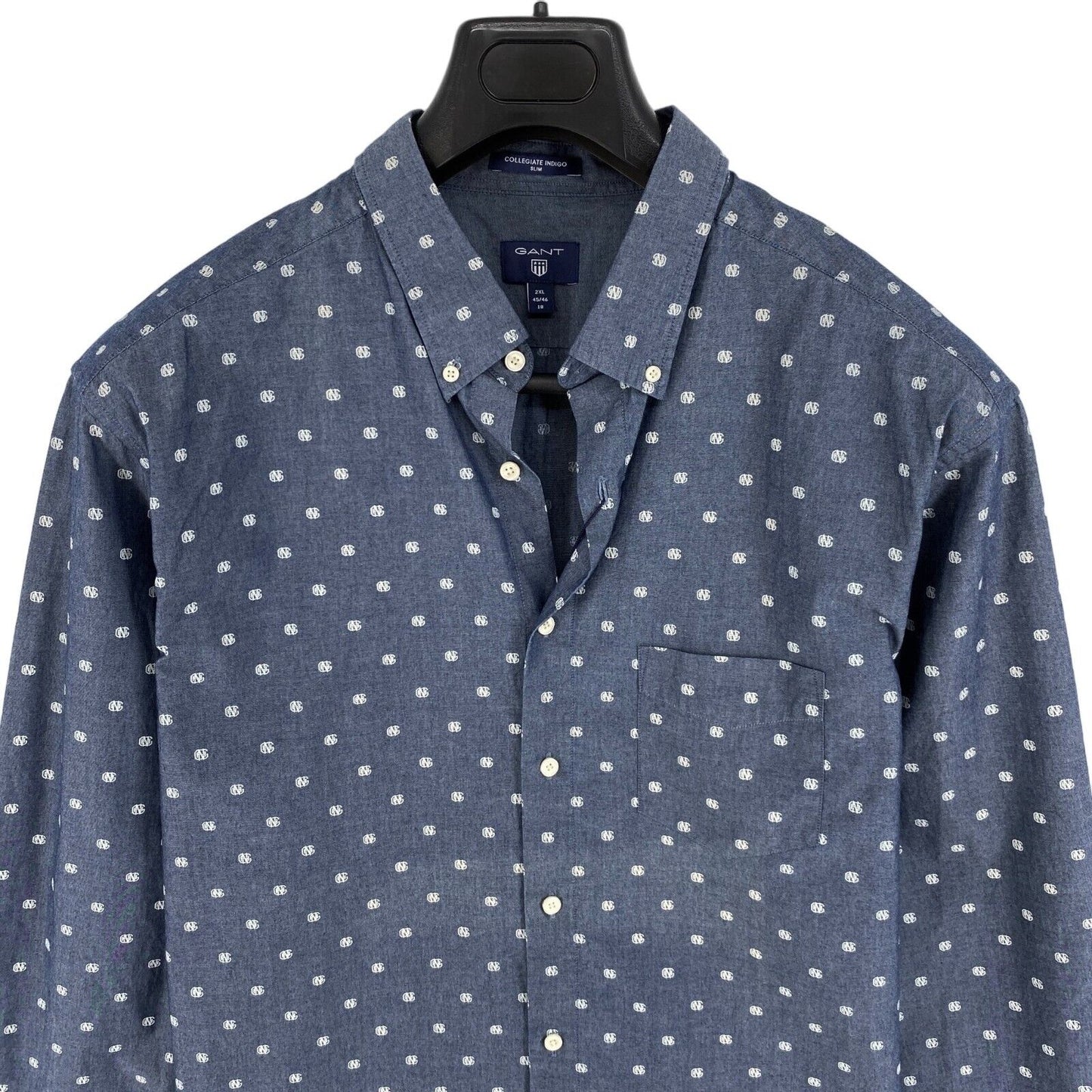 GANT Dunkelblaues Collegiate Indigo Slim Fit Hemd Größe 2XL 45/46 18