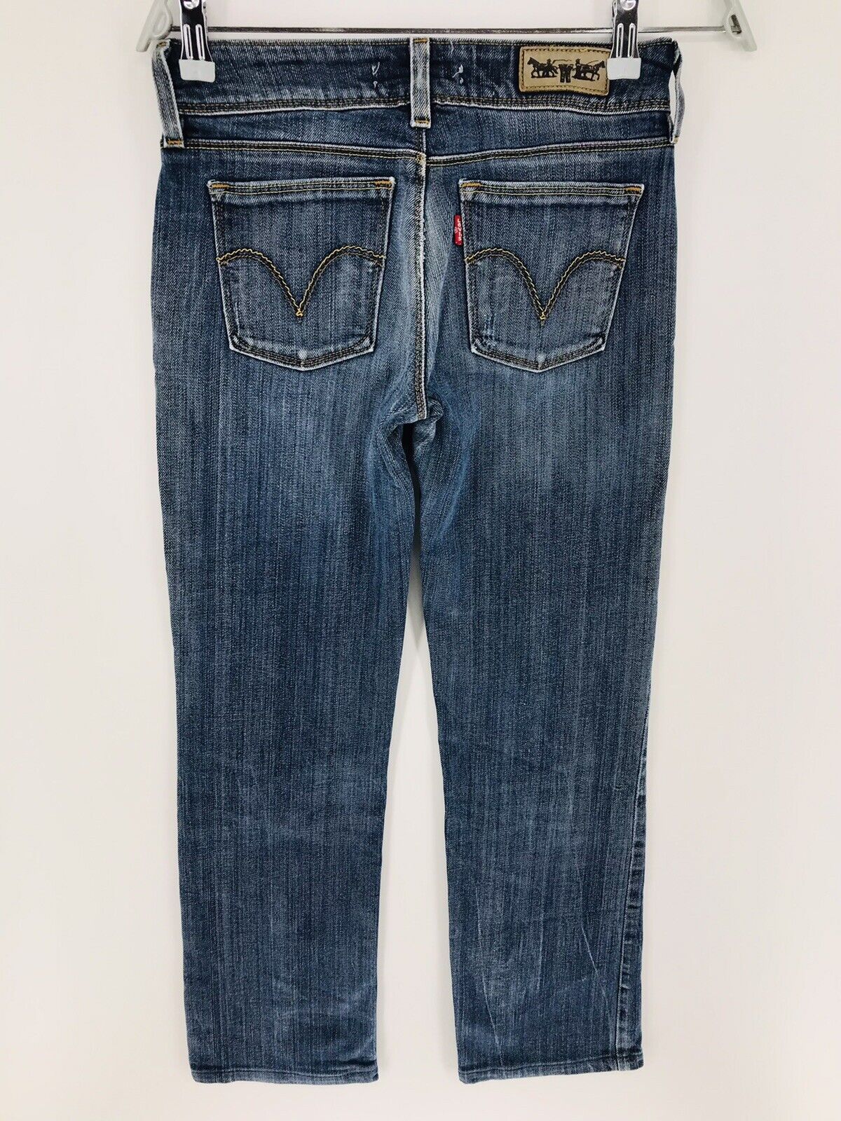 Vintage Levi's 570 Women Blue Stretch Regular Straight Fit Jeans W27 L30