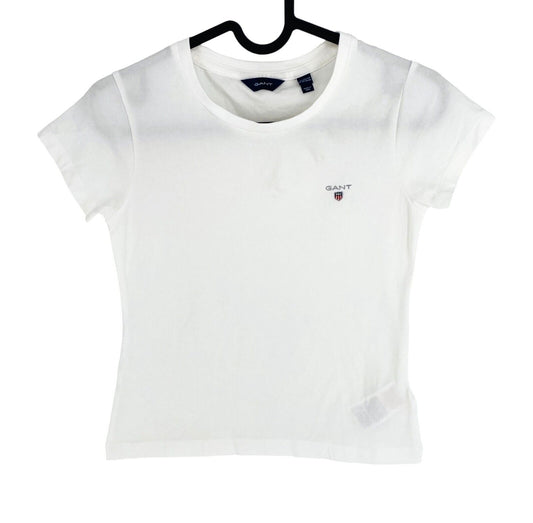 GANT Girls White Fitted Original Crew Neck T Shirt Size 11-12 Years 146/152 cm