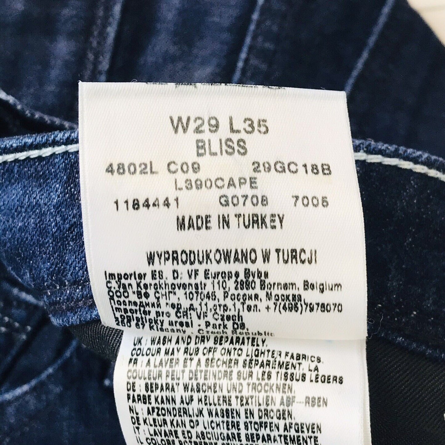 Lee BLISS Women Dark Blue Stretch Regular Bootcut Fit Jeans Size W29 L35