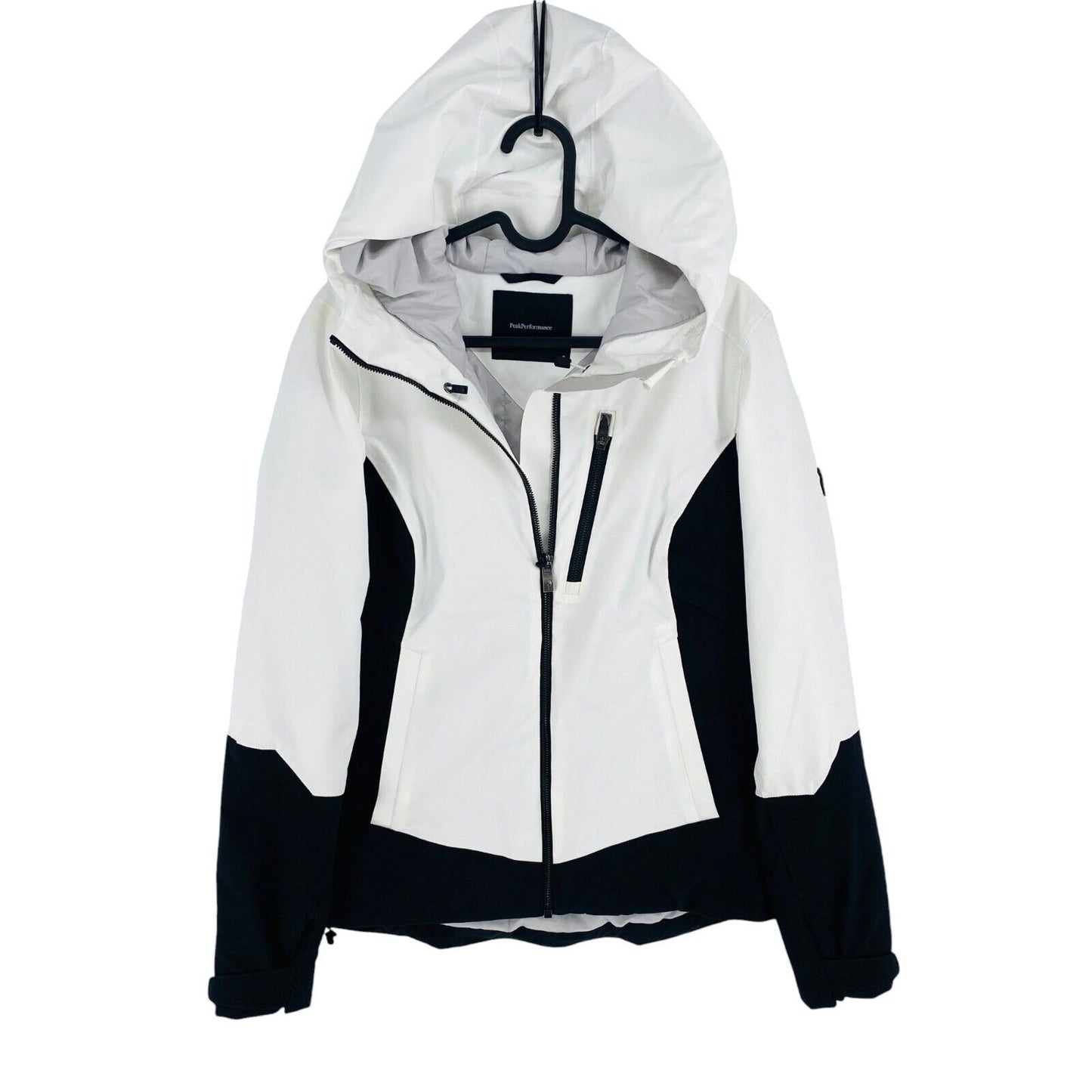 Peak Performance Women White Scoot HIPE CORE+ Ski Hooded Jacket Coat Size M