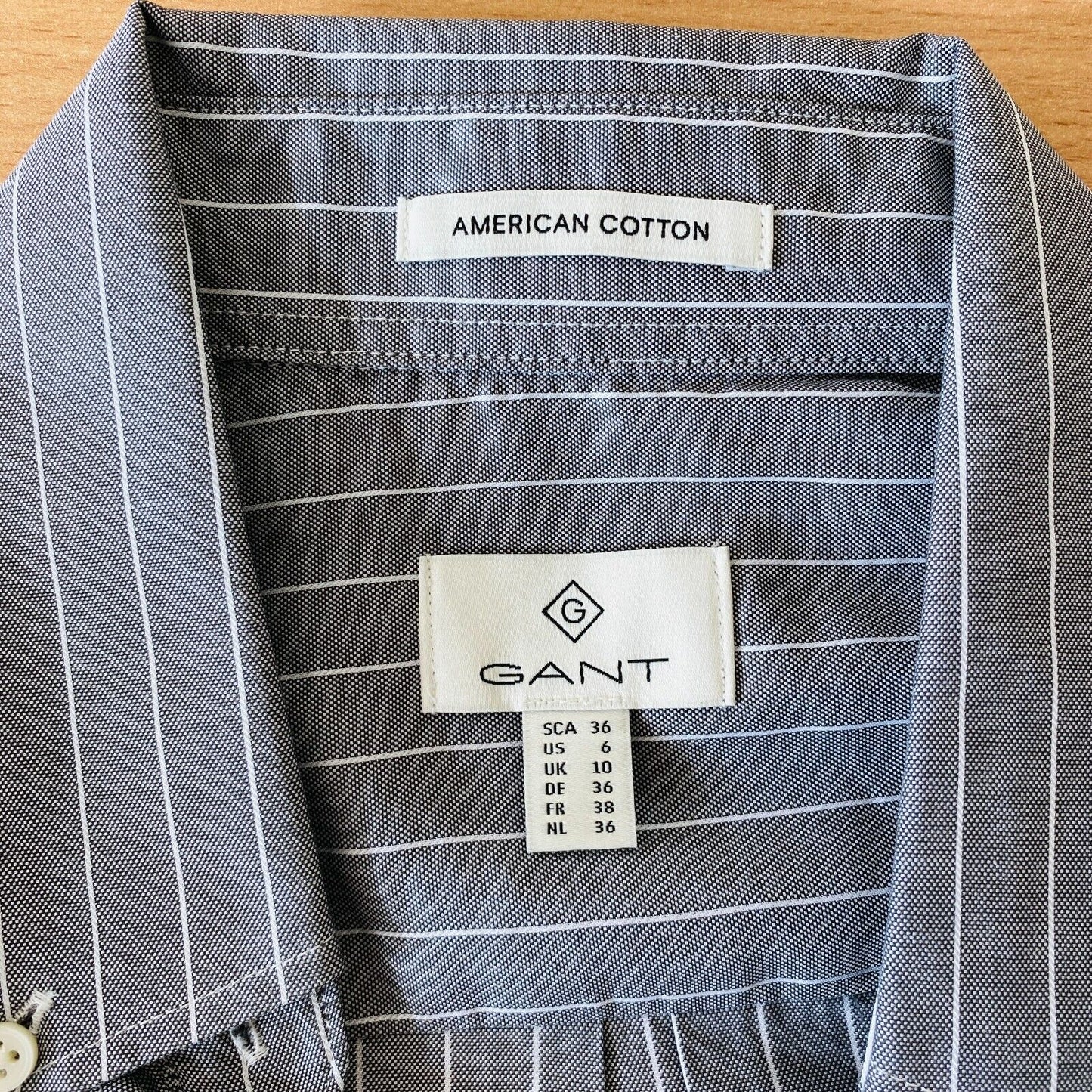 GANT Women Grey Striped Royal Oxford Stripe Shirt Size EU 36 UK 10 US 6