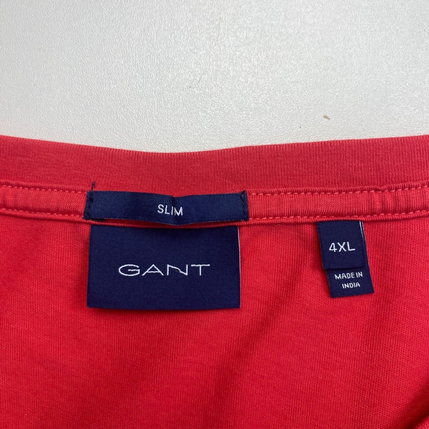 GANT Men Red Original Slim Fit V Neck Short Sleeve T Shirt Size 4XL