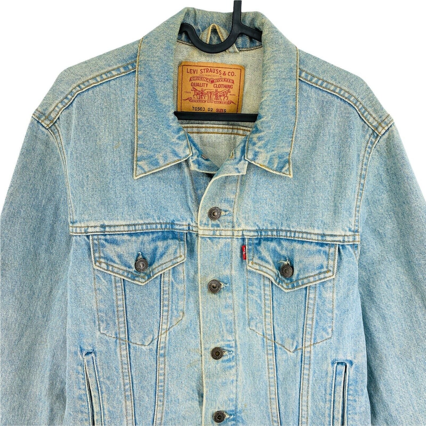 Levi’s 70503 Light Blue Vintage Denim Jeans Rider Trucker Jacket Size S