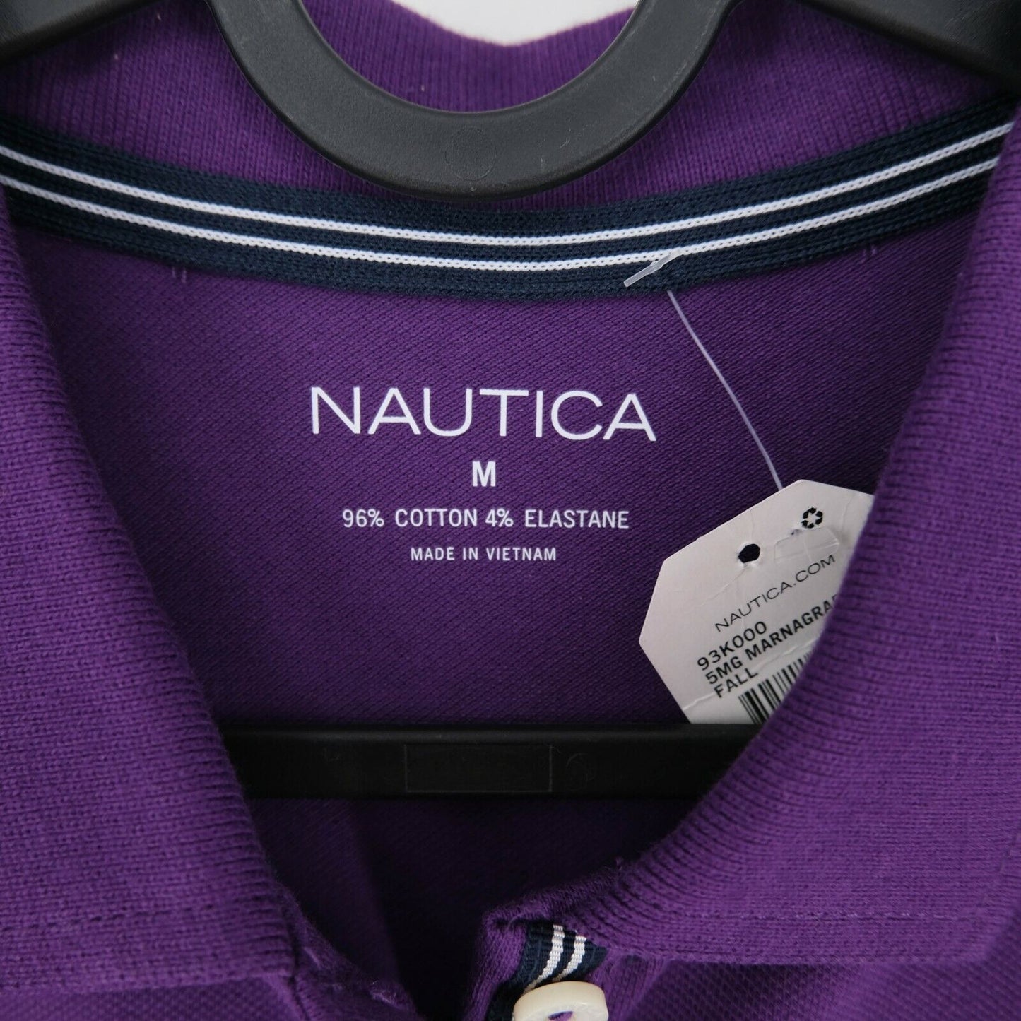 NAUTICA Purple Polo Neck Top T Shirt Size M