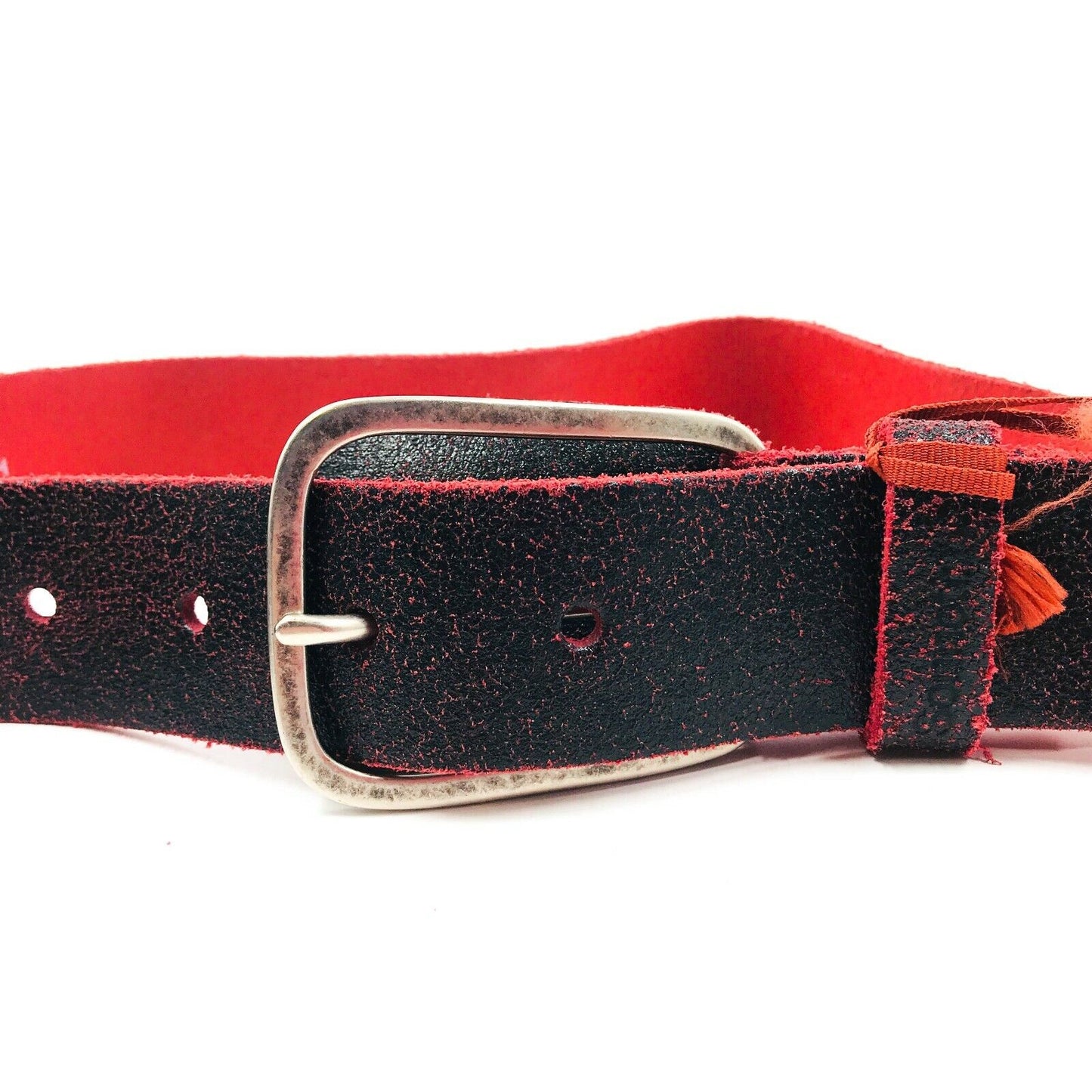 Sonneti Ceinture en cuir rouge noir de haute qualité Taille 34 po.