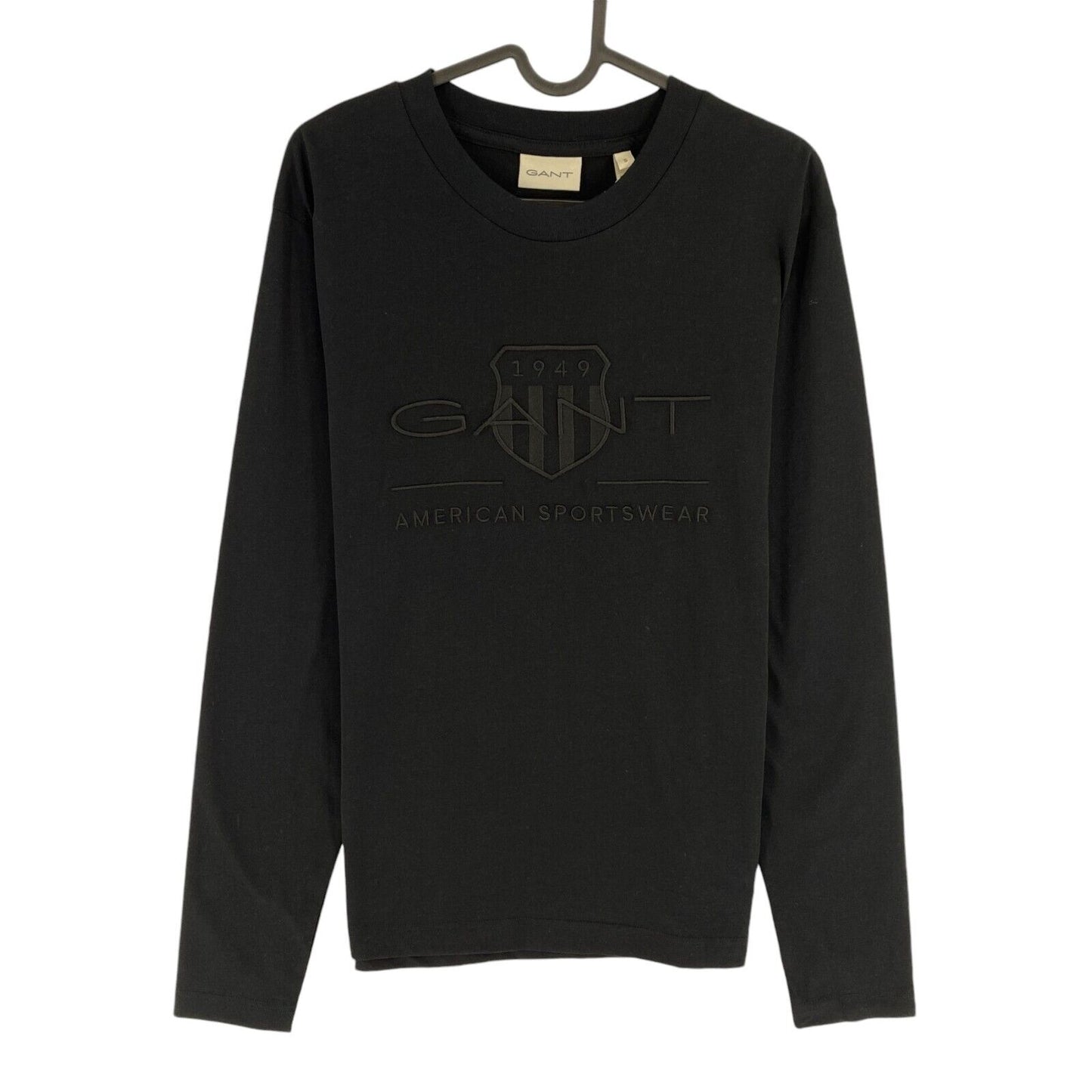 GANT Men Black Reg Tonal Shield Long Sleeves T Shirt Size S