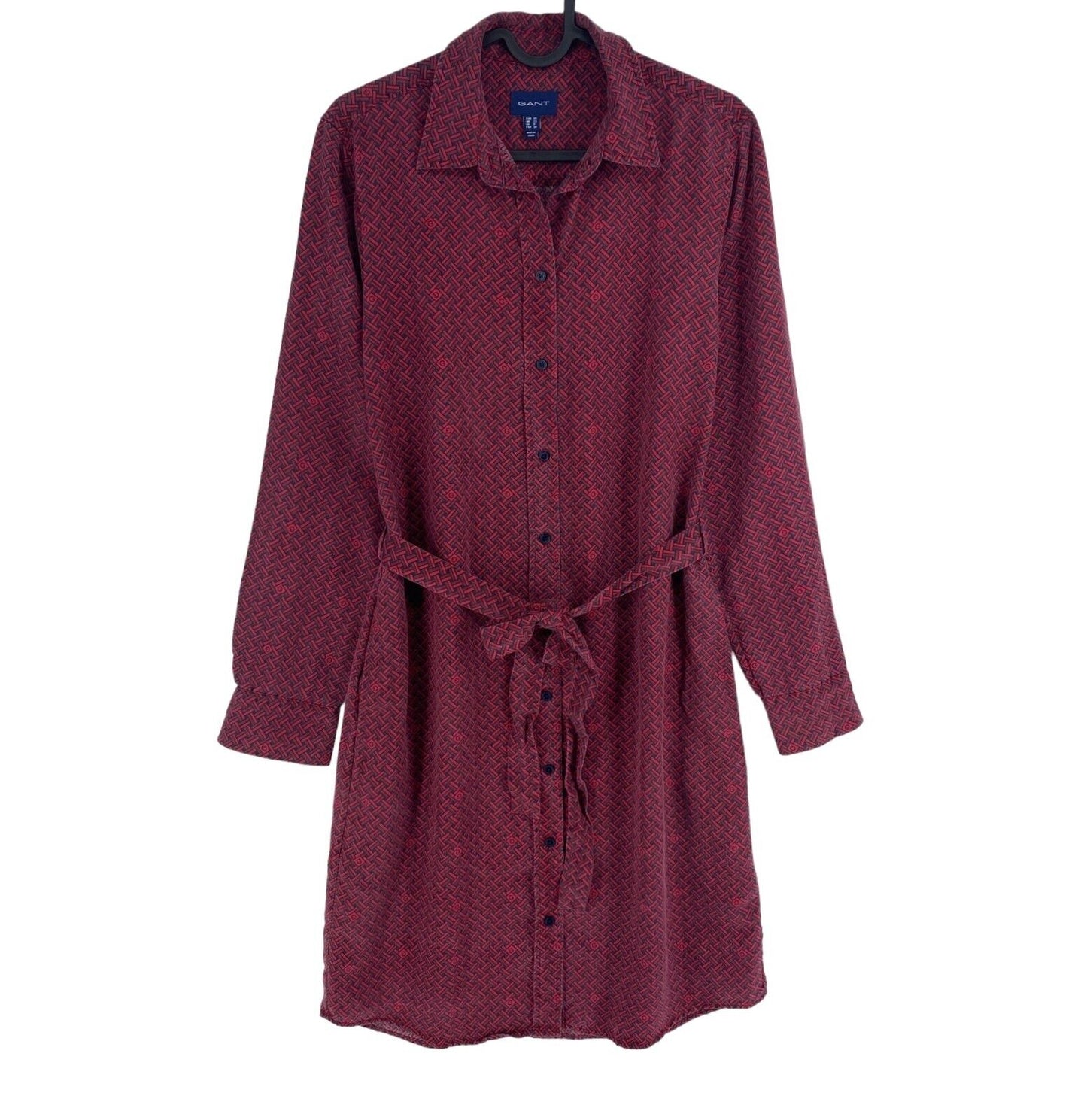 GANT Red Geometric A Line Shirt Dress Size EU 36 UK 10 US 6