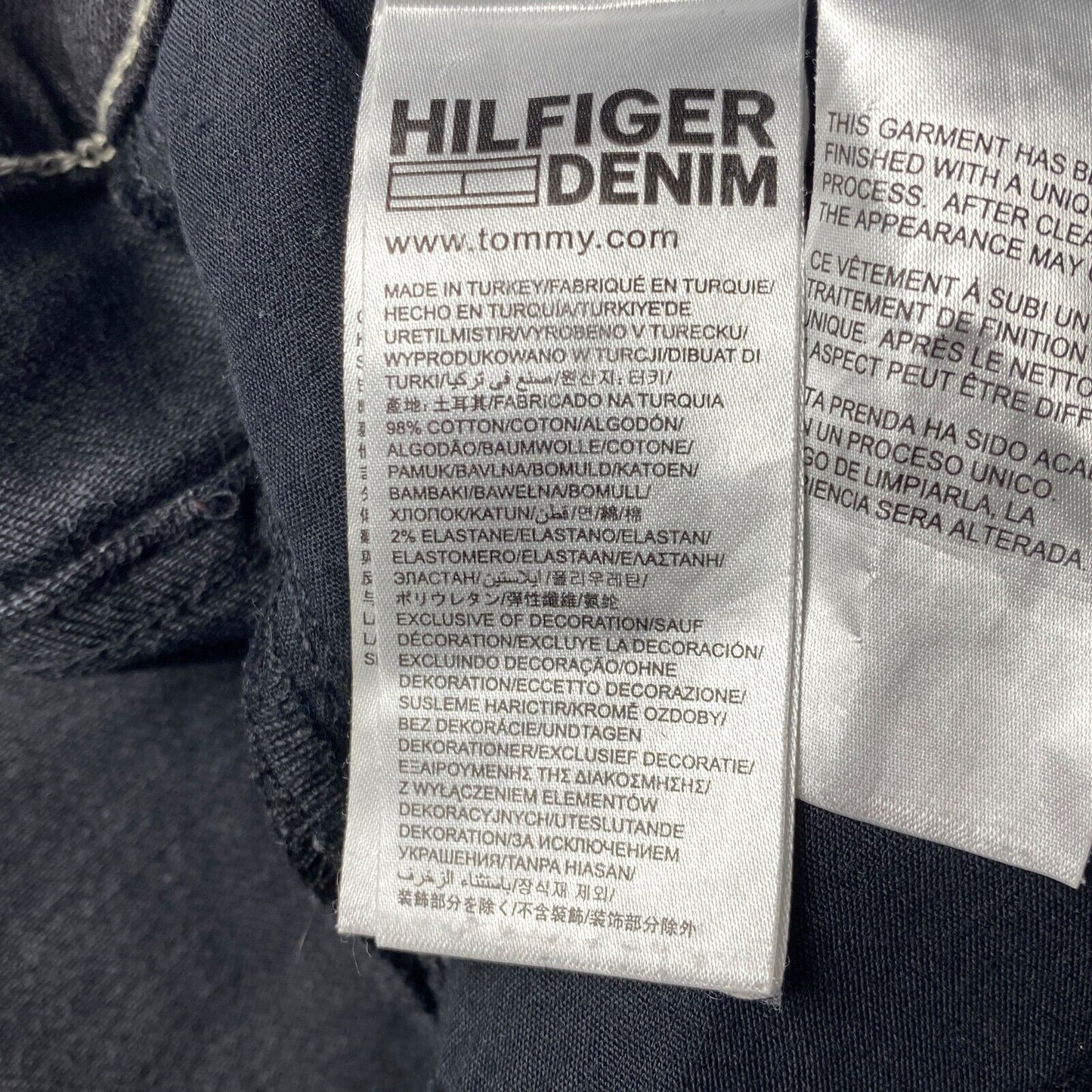 Hilfiger Denim Black Stretch Slim Fit Jeans W34 L32