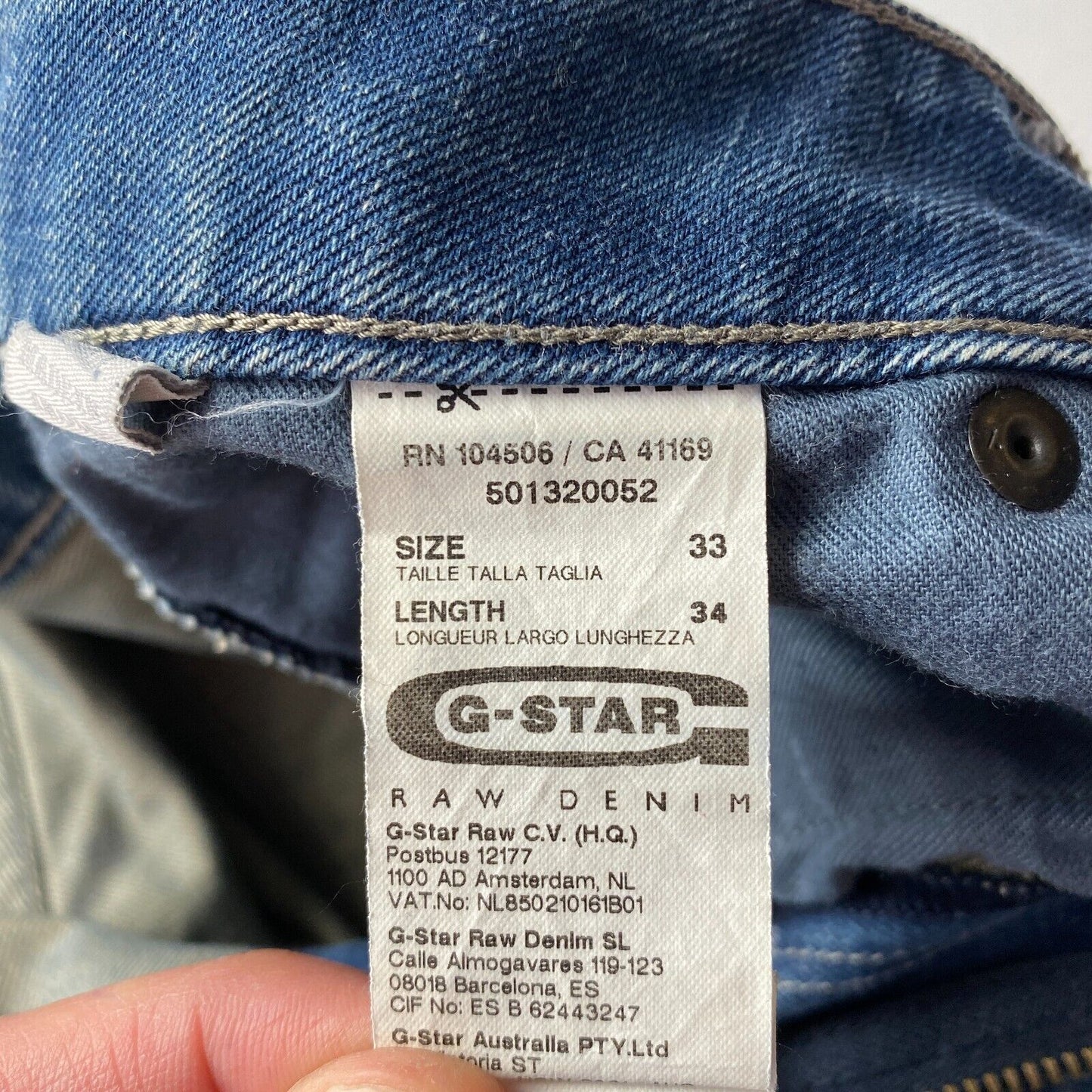 G-STAR ARC 3D Blue Slim Fit Jeans Size W33 L34