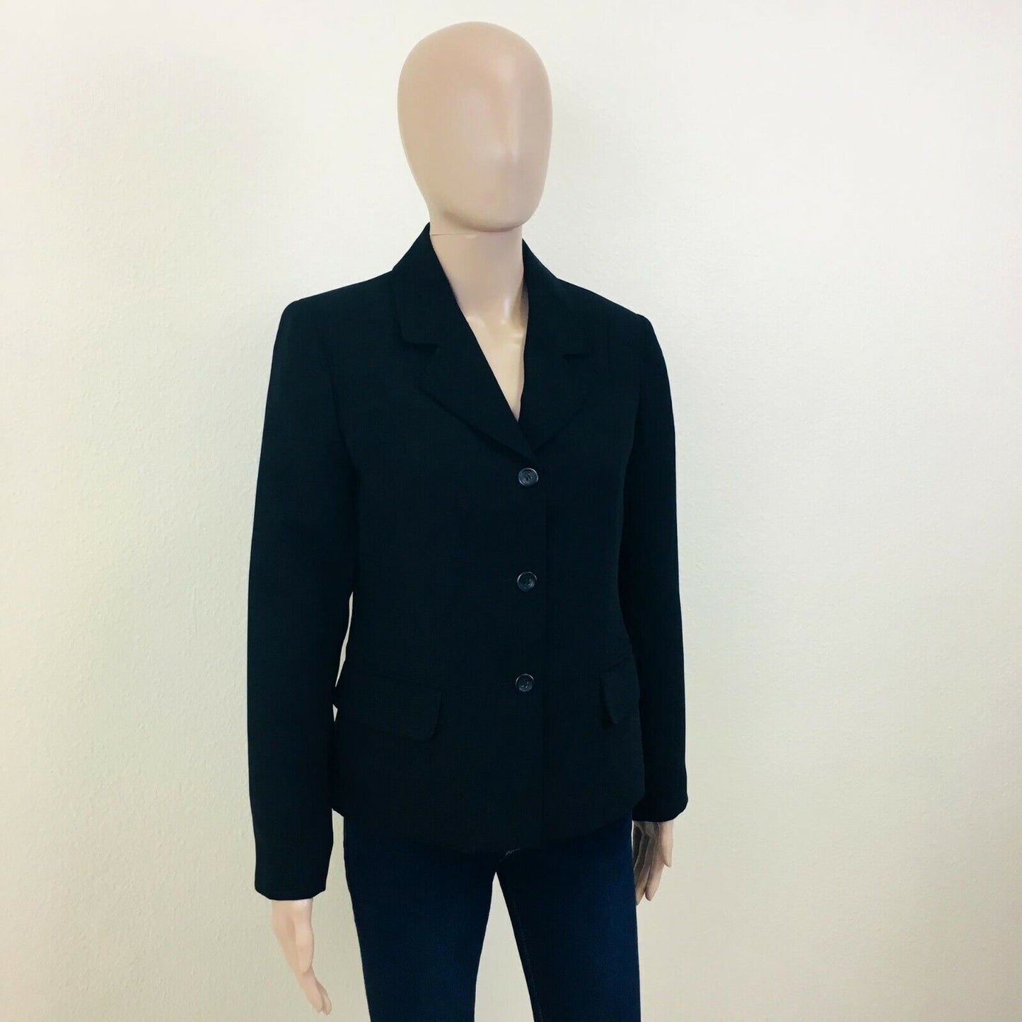 WORTHINGTON Petite Black Classic Blazer Jacket Size US 6 EUR 36 UK 8