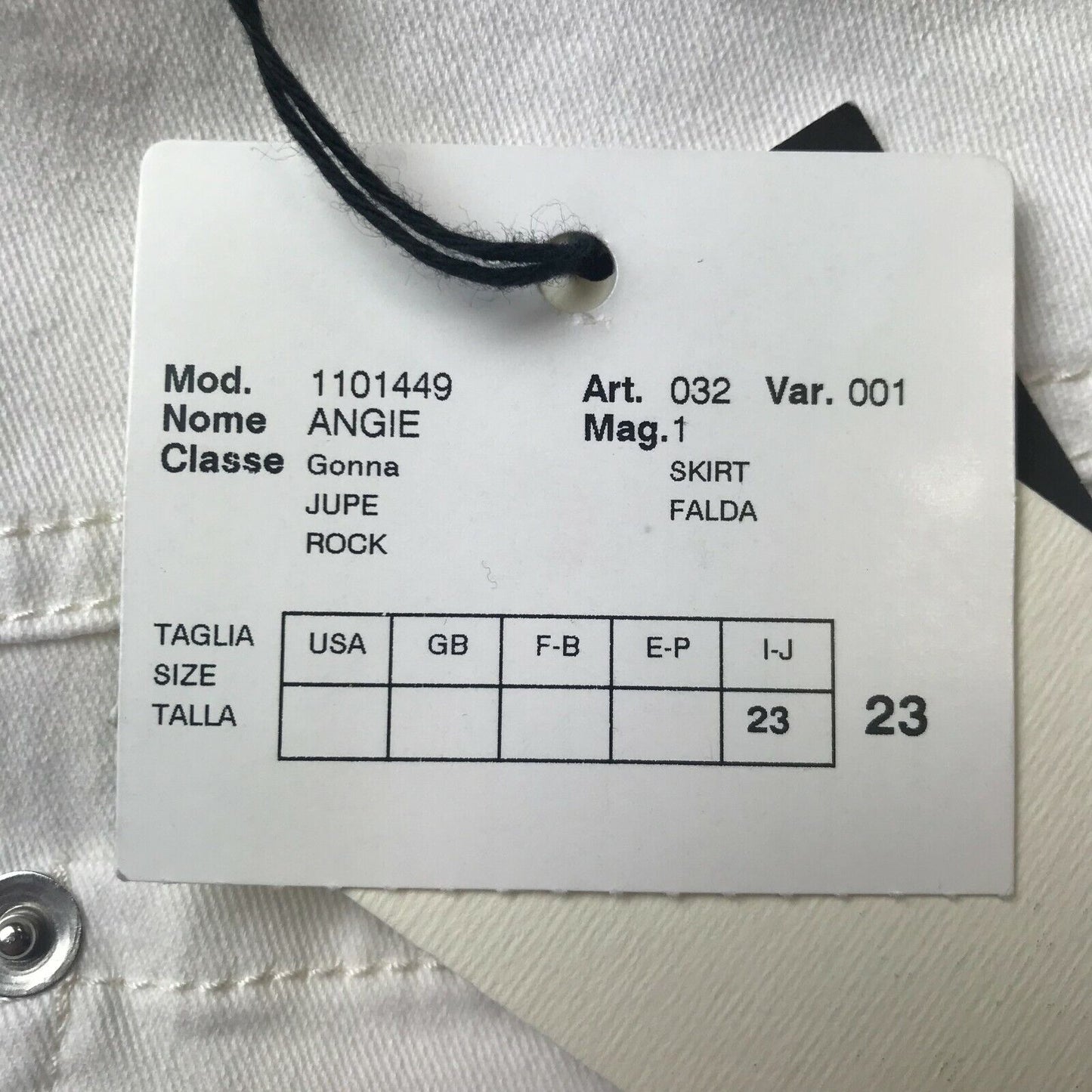 PERSONA Weißer Jeansrock für Damen, normale Passform, Größe 23 W36