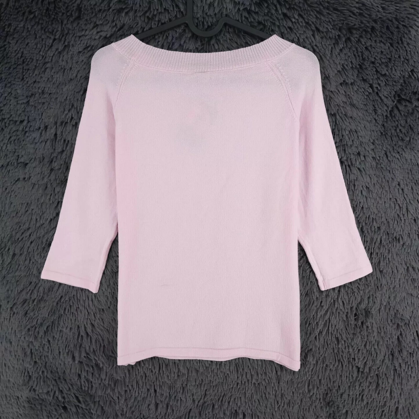 LANEROSSI Pink Beads 100% Merino Wool Crew Neck Jumper Size 3 - L