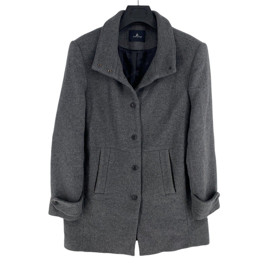 One Step Women Dark Grey Wool Blend Pea Coat Jacket Size EU 40 UK 12 US 10