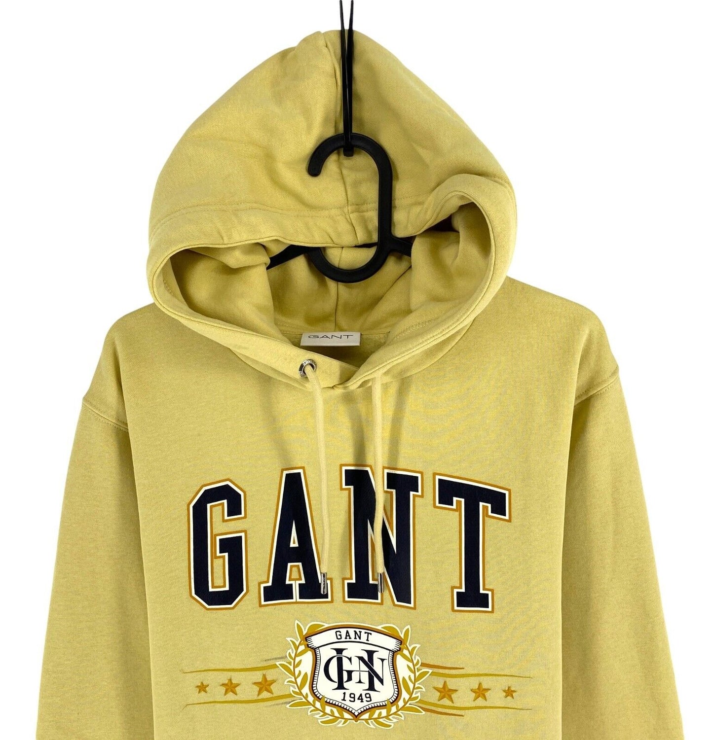 GANT Men Dusty Yellow Logo Hoodie Sweater Jumper Size M