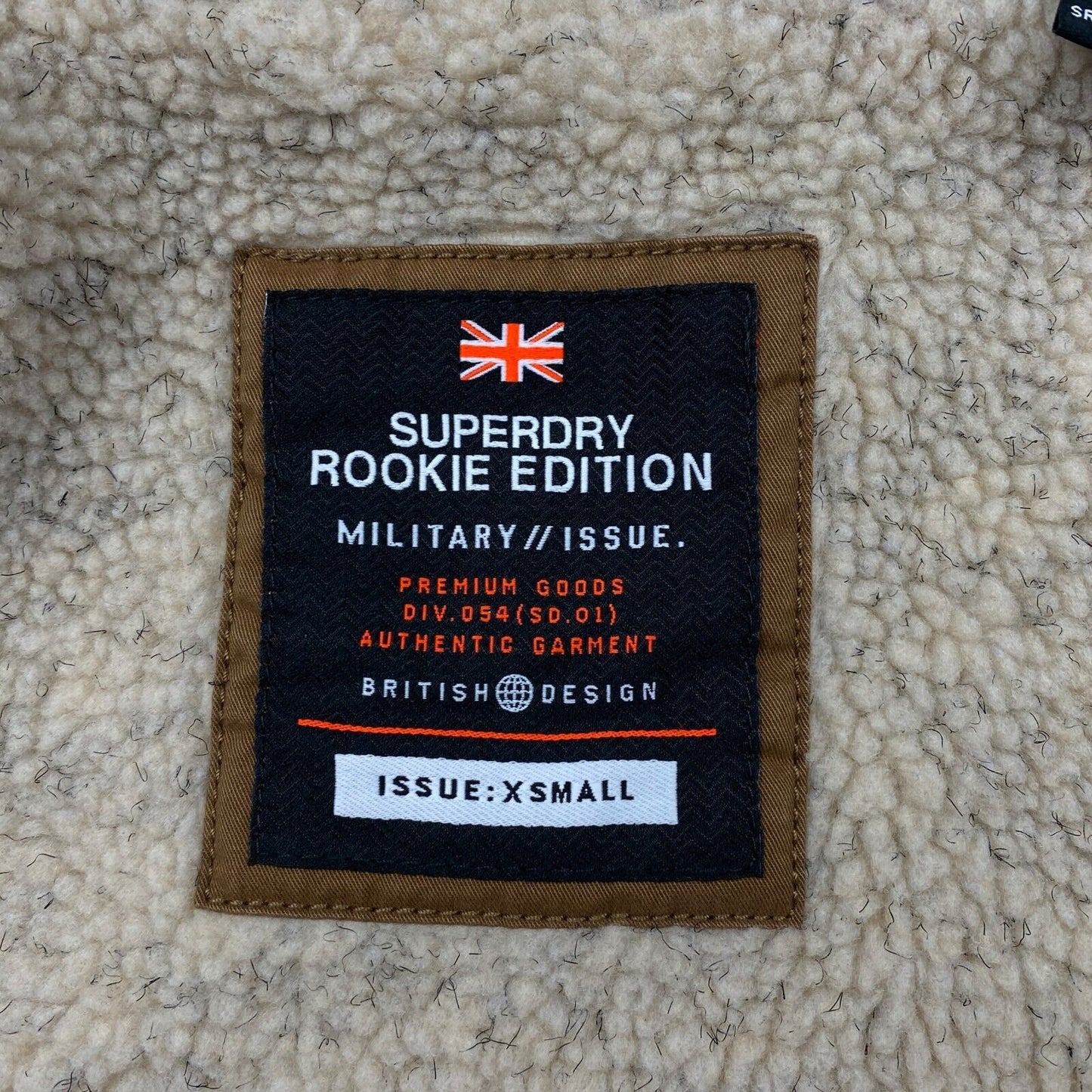 SUPERDRY ROOKIE EDITION MILITARY Brown Hooded 100% Cotton Jacket Size XS