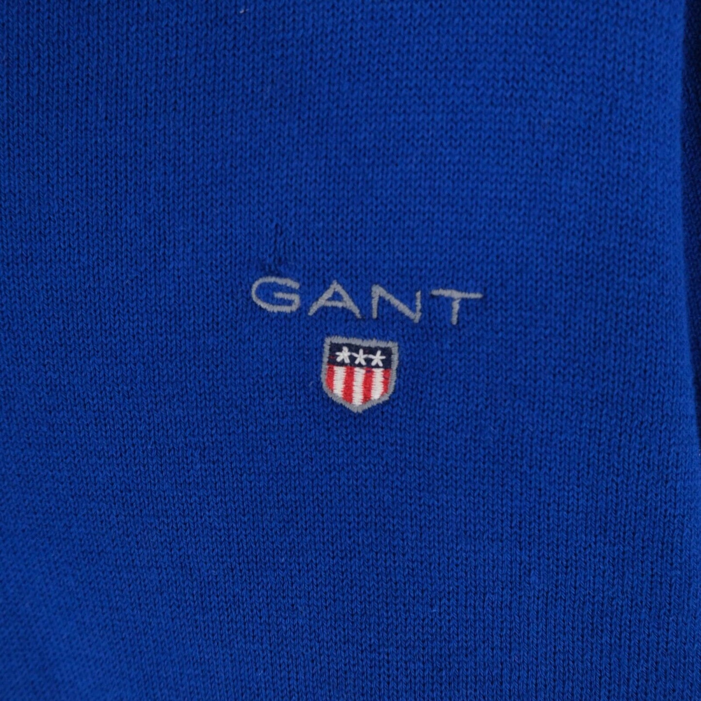 GANT Bright Blue V Neck Cotton Jumper Sweater Size S