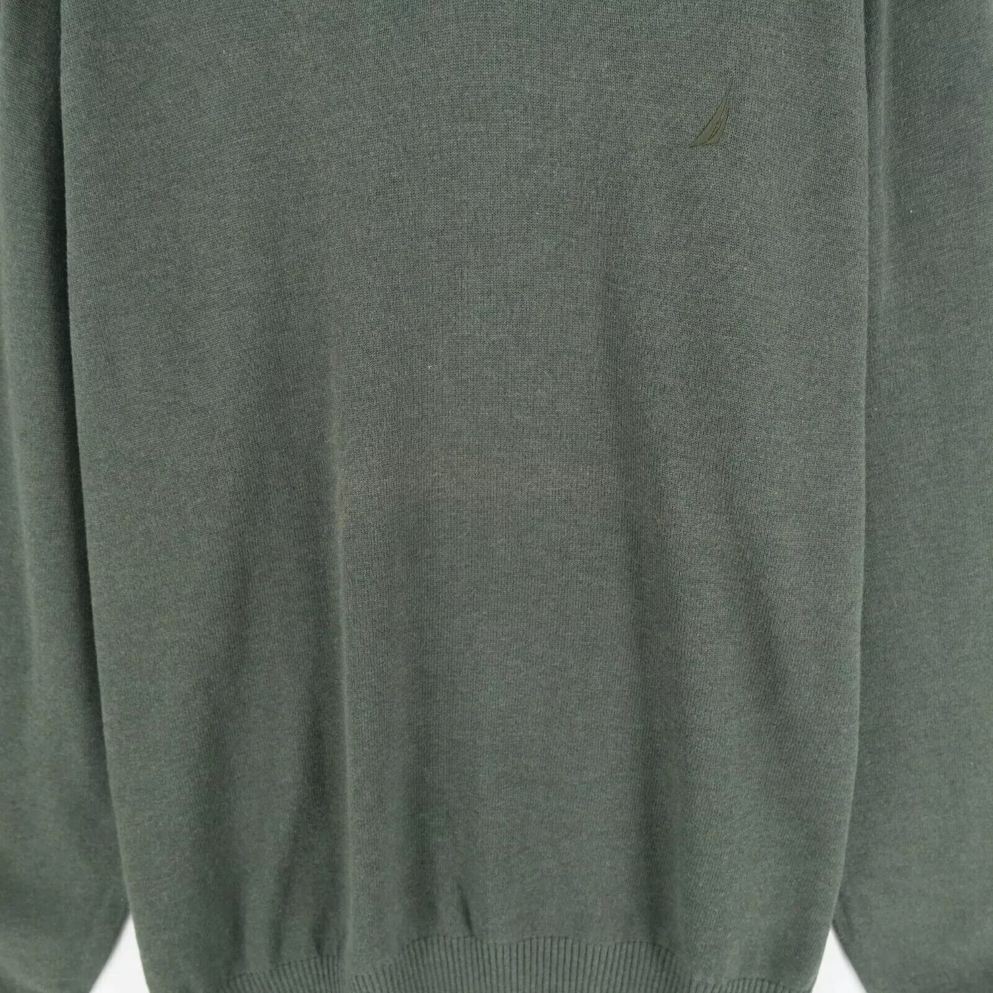 NAUTICA Mens Green V Neck Jumper Sweater Pullover Size S