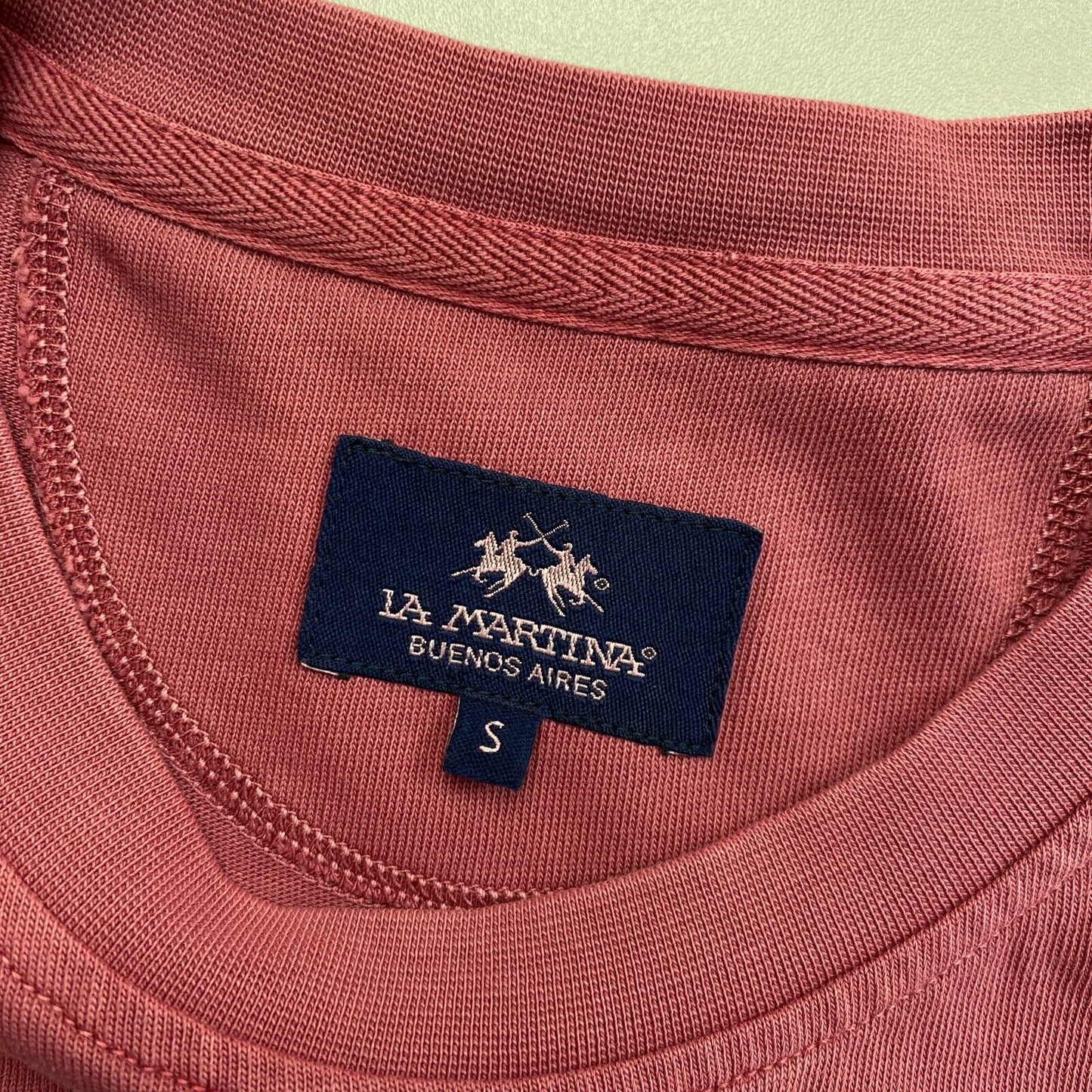 LA MARTINA Dark Pink Cotton Jersey Short Sleeves Crew Neck T Shirt Size S