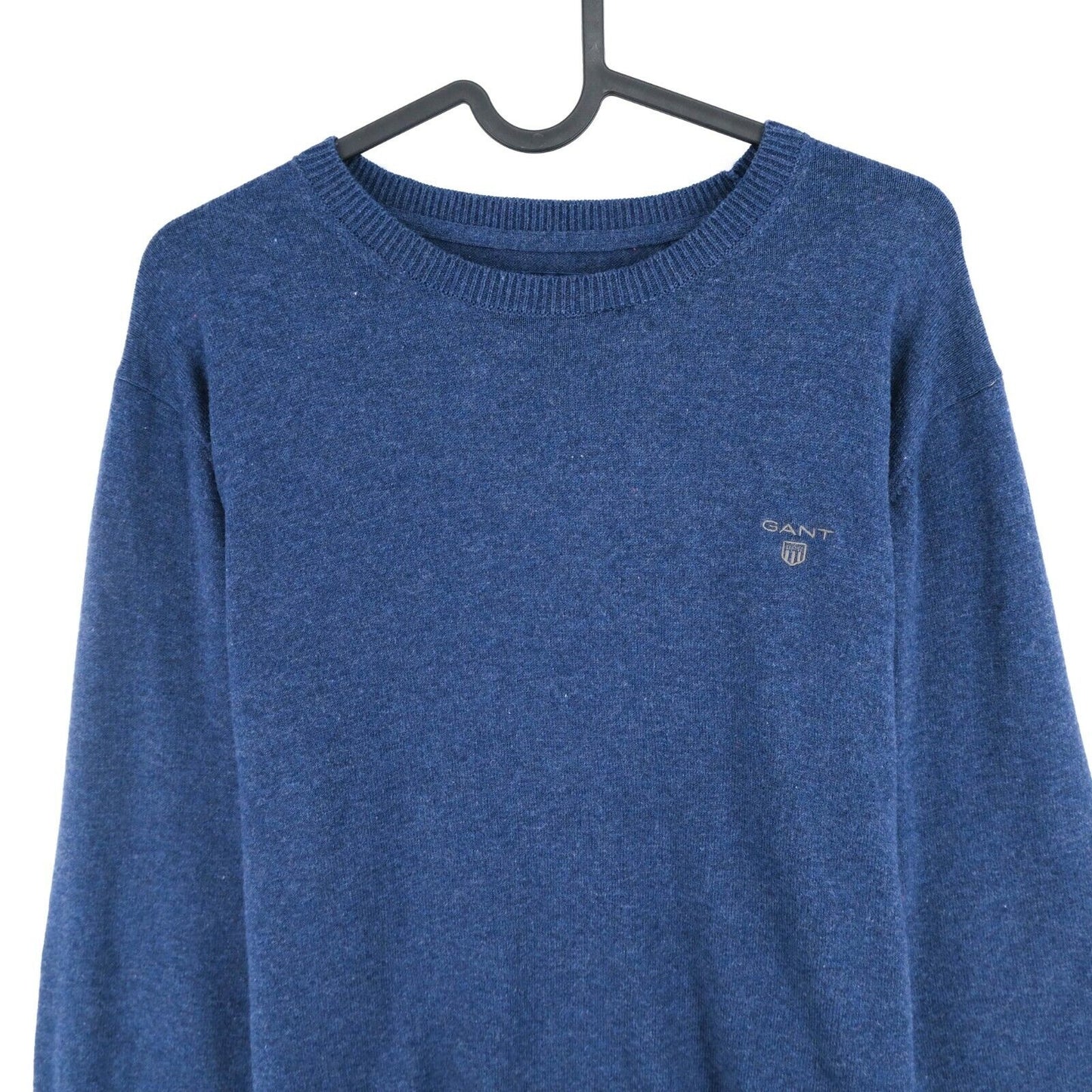 GANT Blue Crew Neck Logo Cotton Wool Jumper Sweater Size M