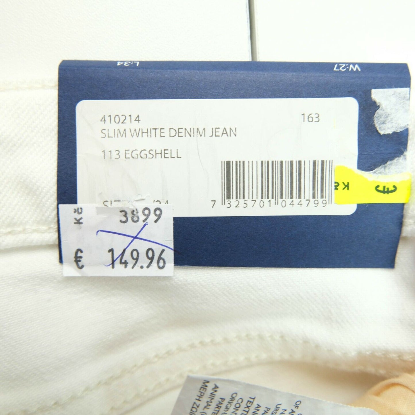 GANT White Slim Denim Jeans Size W27 L34