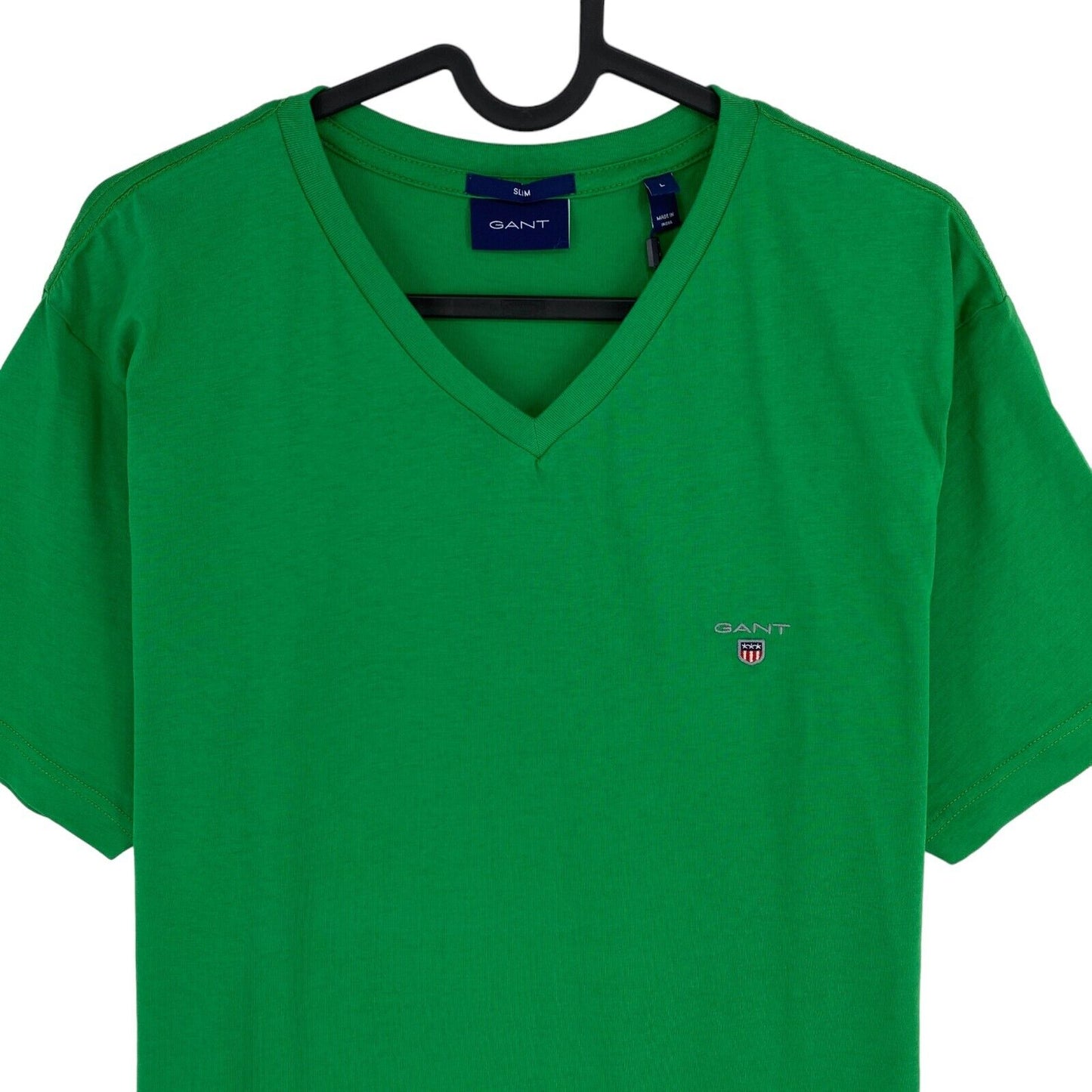 GANT Green Original Slim Fit V Neck T Shirt Size L