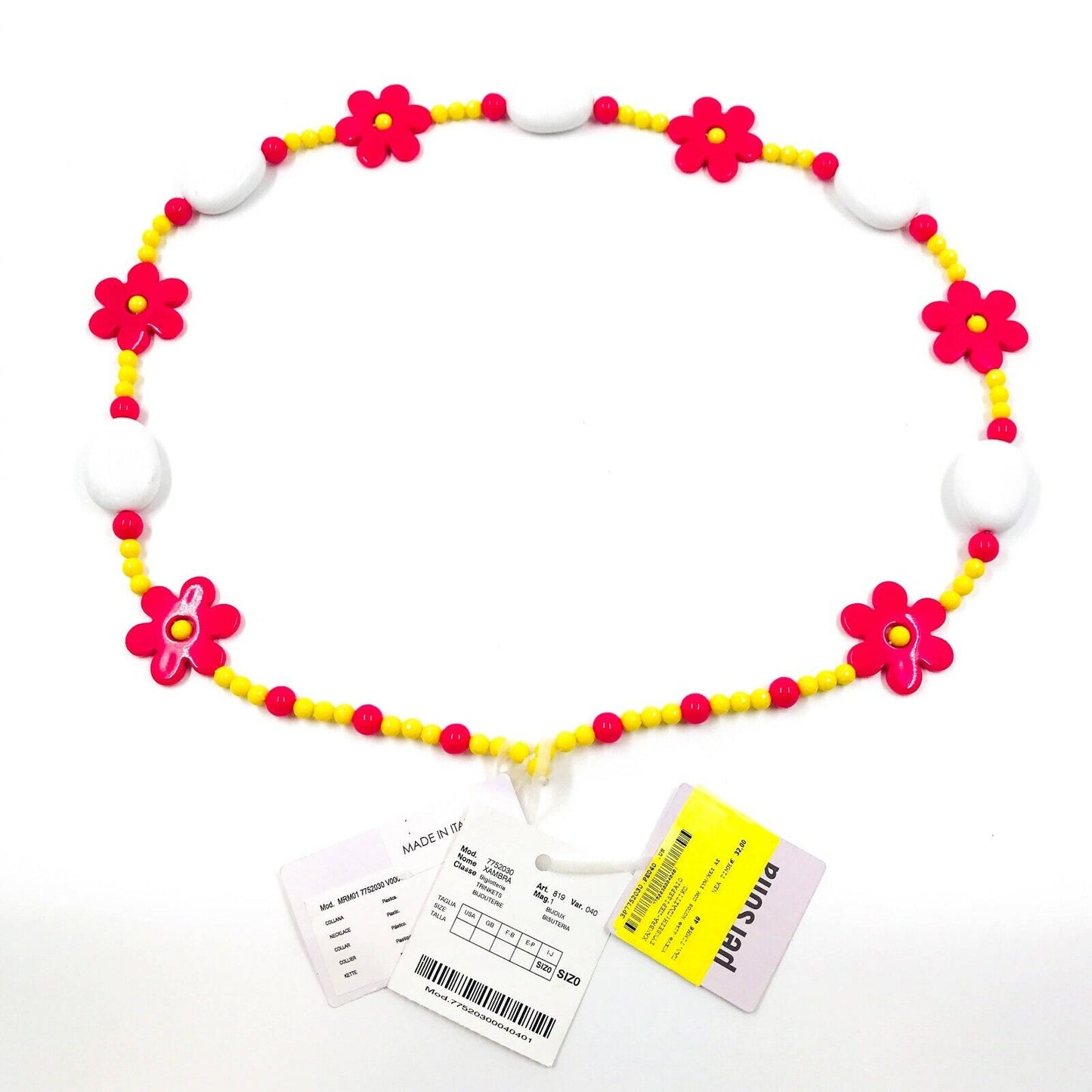 Persona Italian Designer Ladies Pink Yellow Necklace