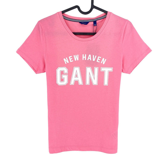 GANT T-shirt à col rond avec logo rose taille XS