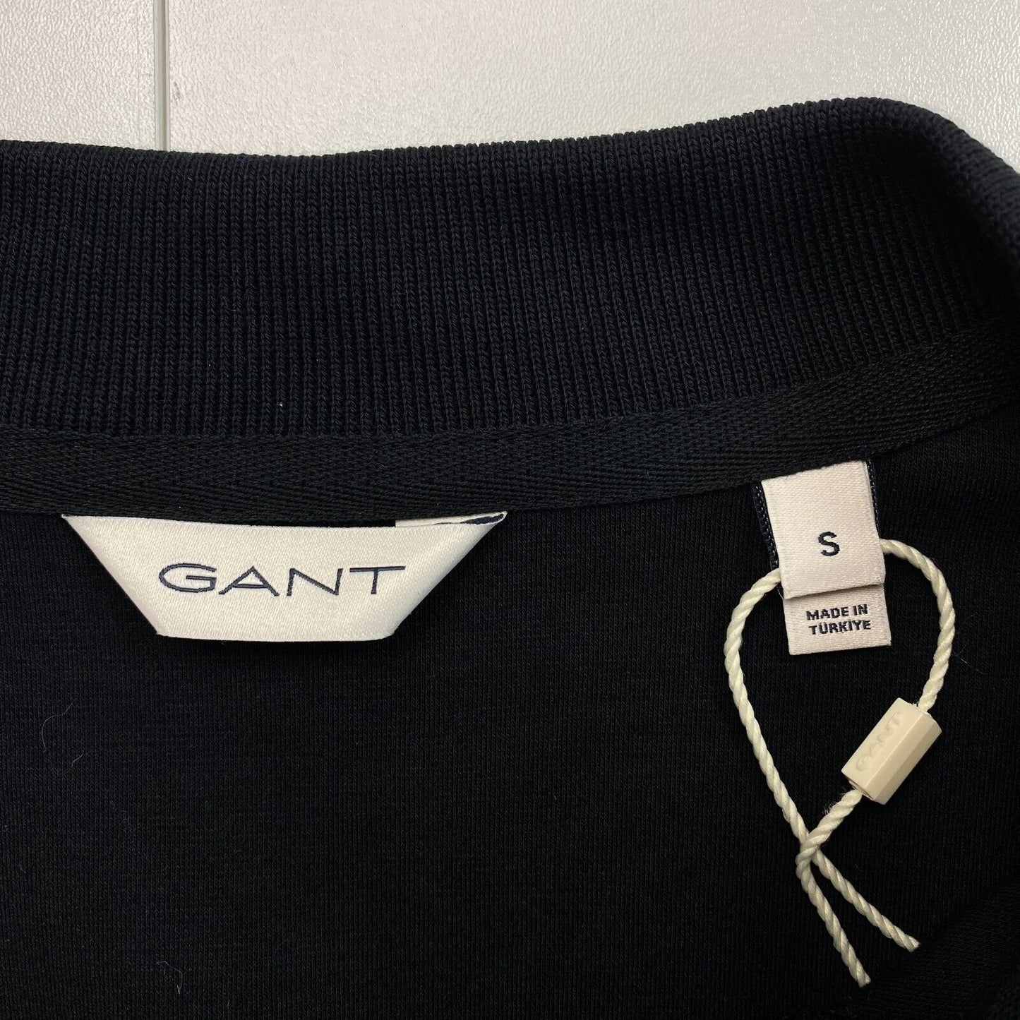 GANT Black Slim Fit Jersey Polo Shirt Size S