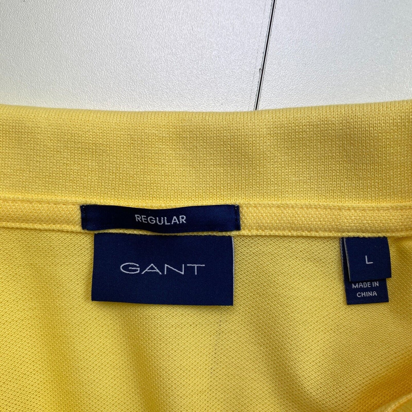 GANT Men Yellow Original Pique Rugger Short Sleeve Polo Shirt Size L