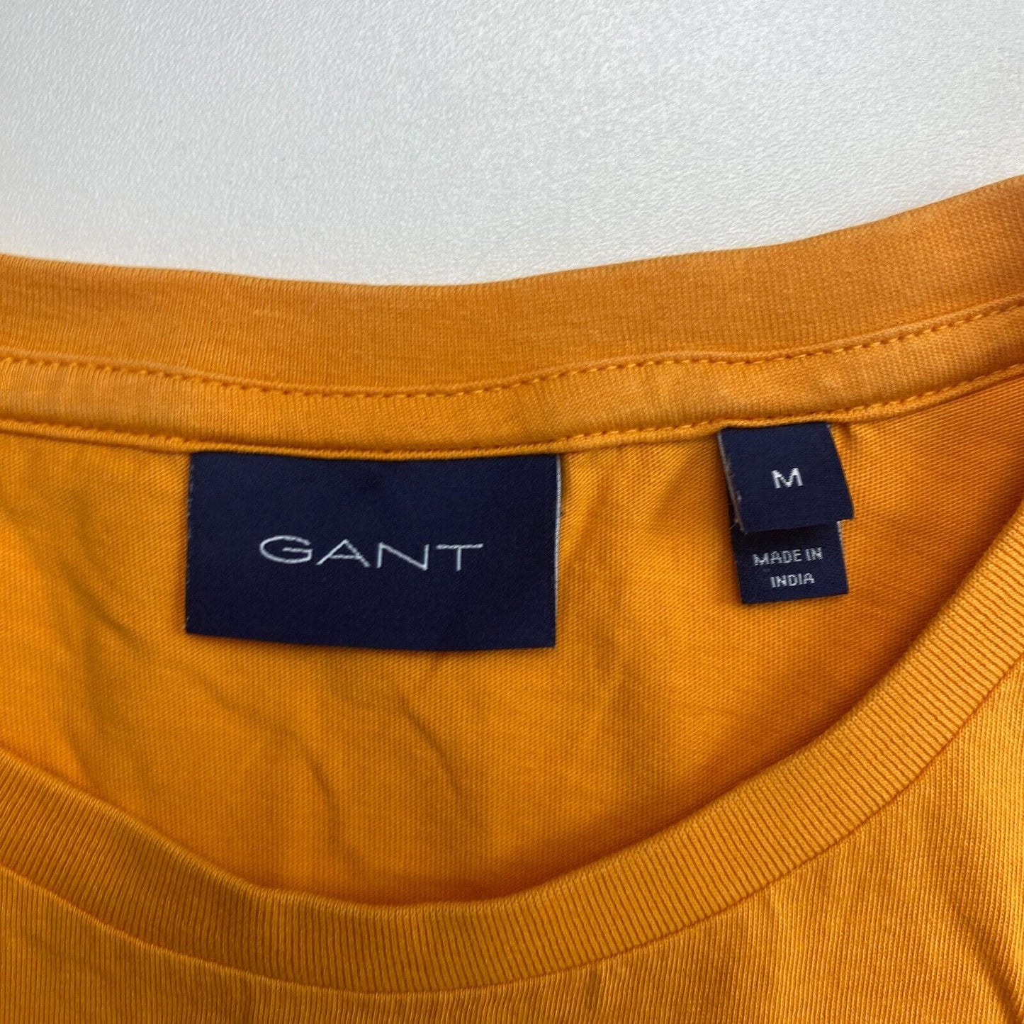 GANT Men Dark Yellow Original Crew Neck Short Sleeve T Shirt Size M