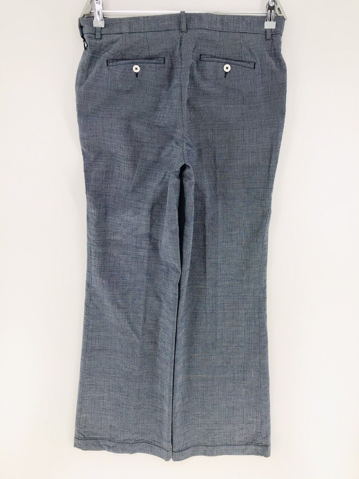 €179 GANT Women Grey Blue Loose Flared Fit Chino Trousers EUR 38 US 8 UK 12