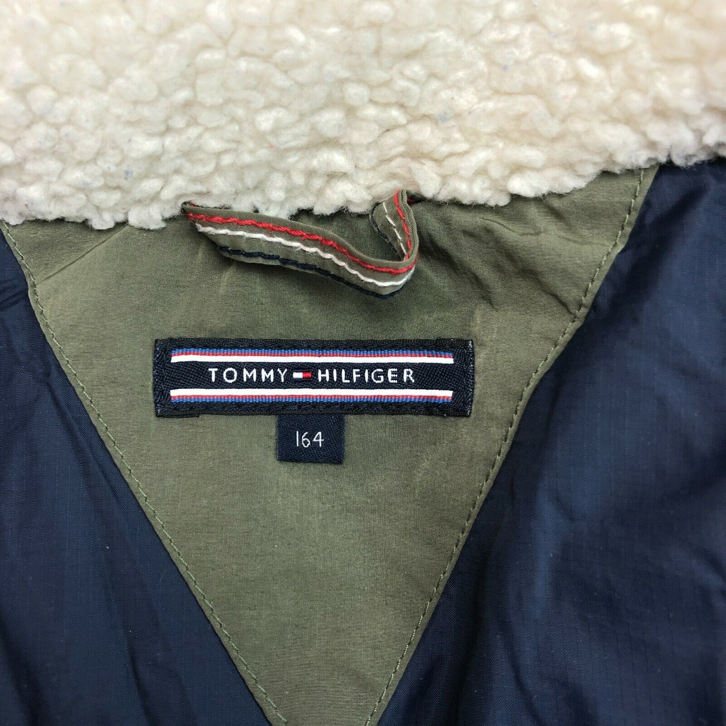 TOMMY HILFIGER Green Down Puffer Coat Jacket Size 164 cm