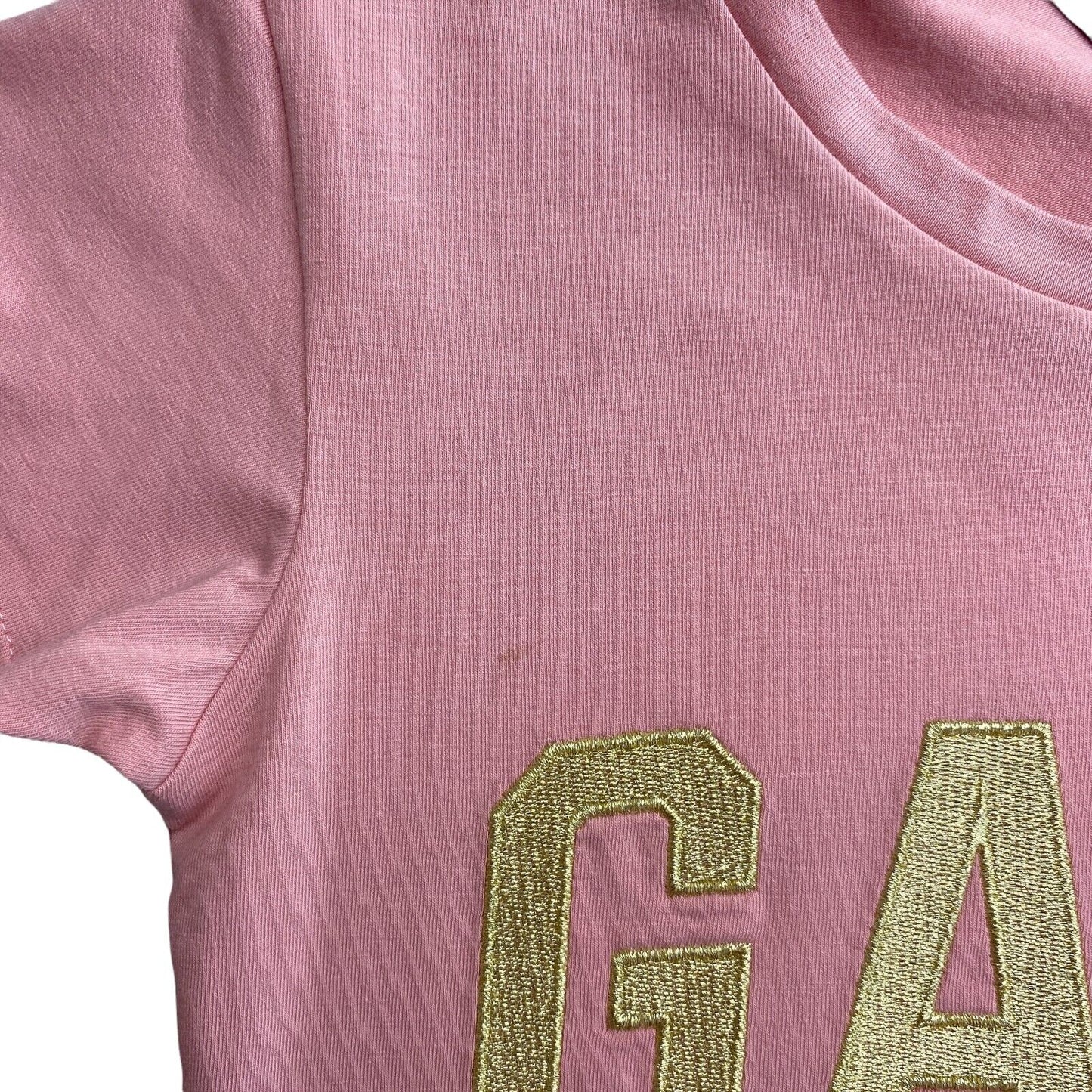 GANT Mädchen T-Shirt, glänzend, Rundhalsausschnitt, Rosa, Größe 7 – 8 Jahre, 122/128 cm