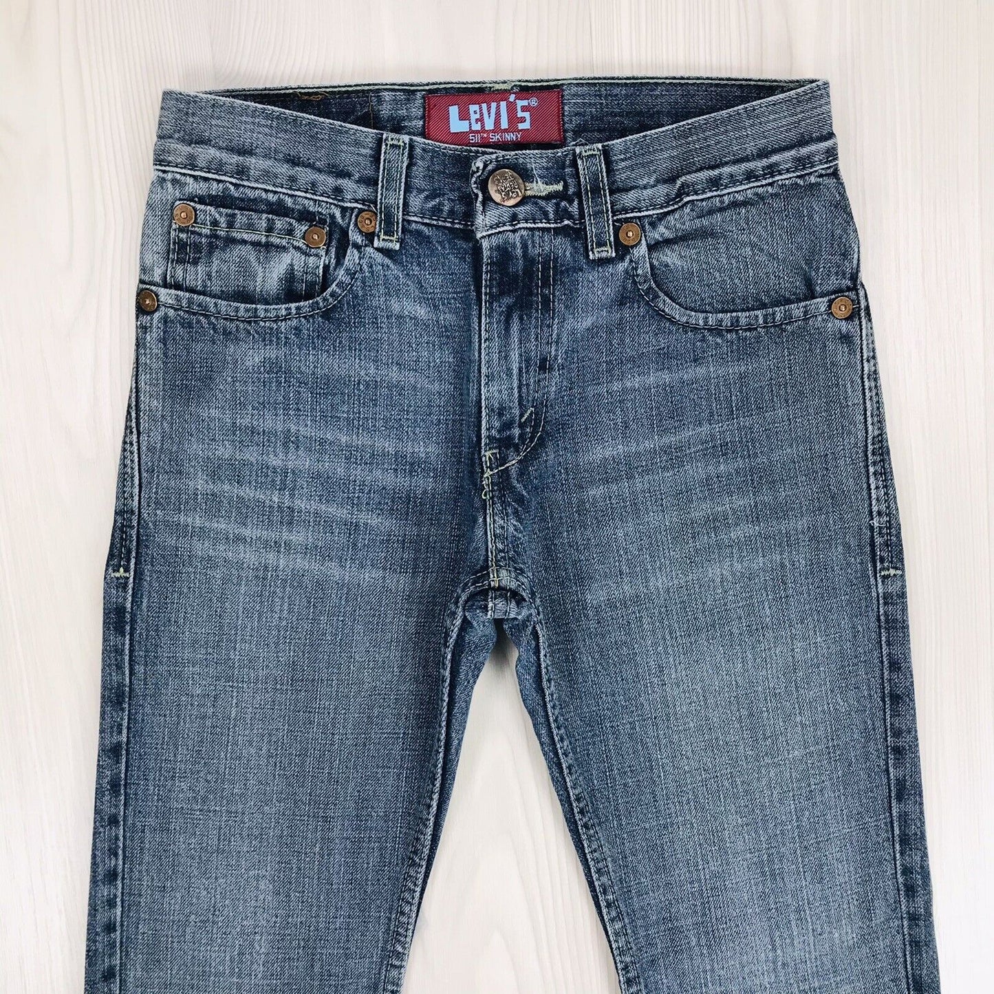 Vintage Levi's 511 Boys Blue Skinny Fit Jeans 12 Reg / W26 L26 1/2