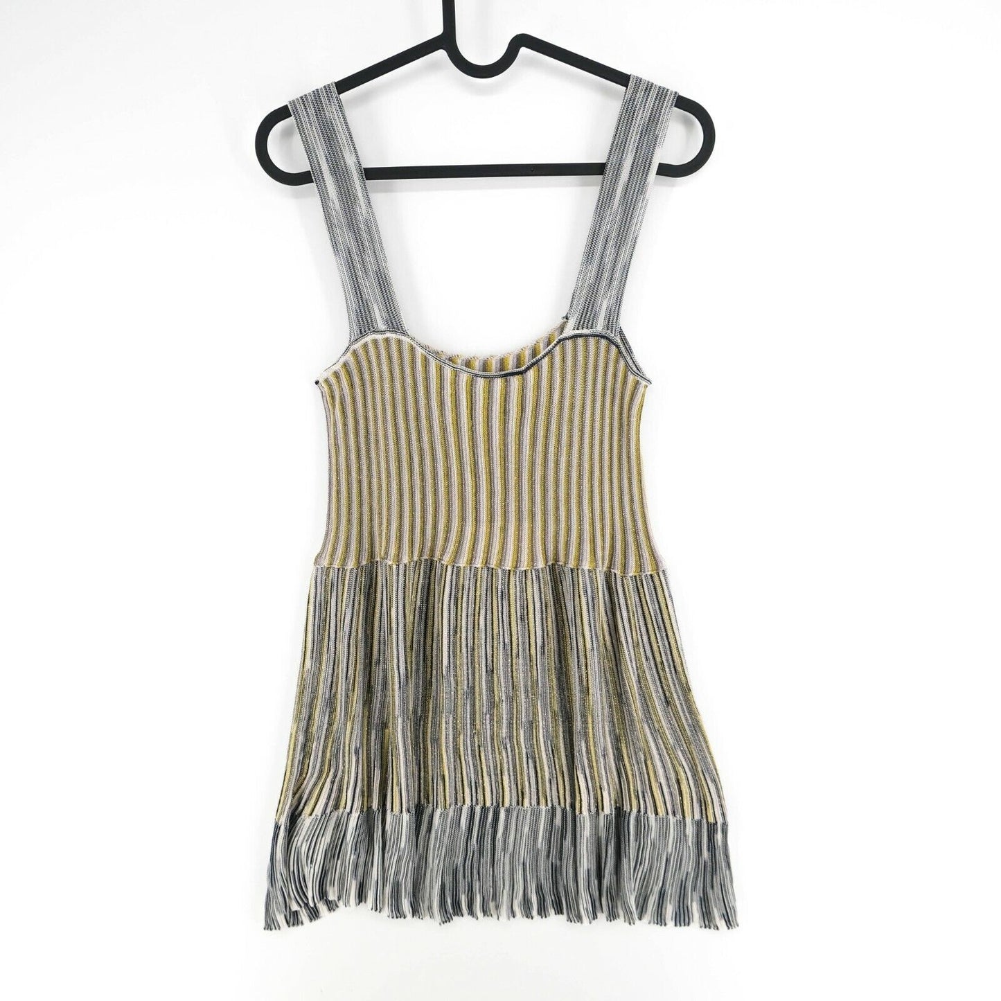 PENNY Black Gold Pleated Knitted Tank Top Size M