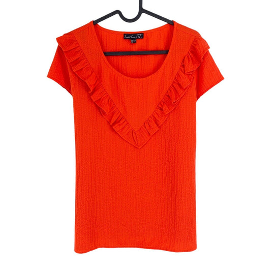 Smashed Lemon Women Orange Crew Neck Short Sleeve T Shirt Size EU 38 UK 12 US 8