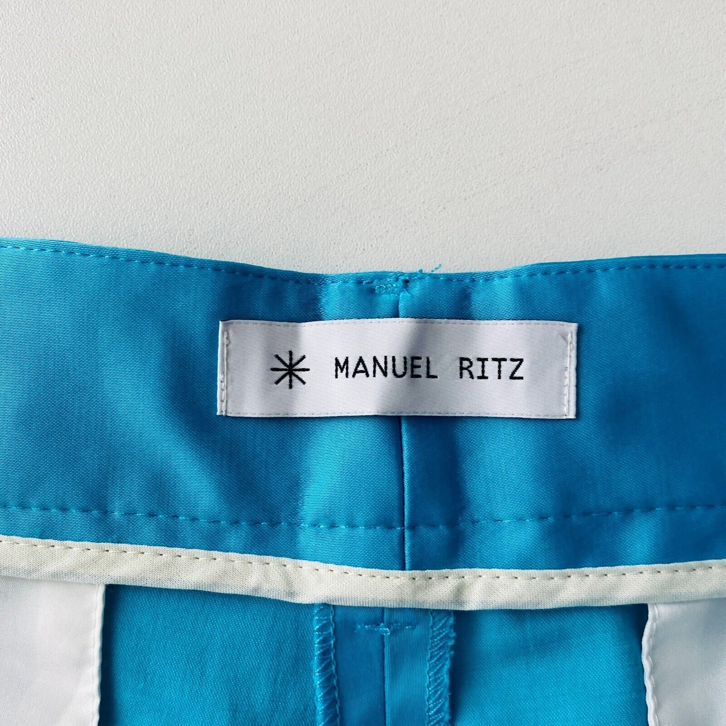 Manuel Ritz Women Blue Regular Straight Fit Dress Trousers Size IT 46 W30