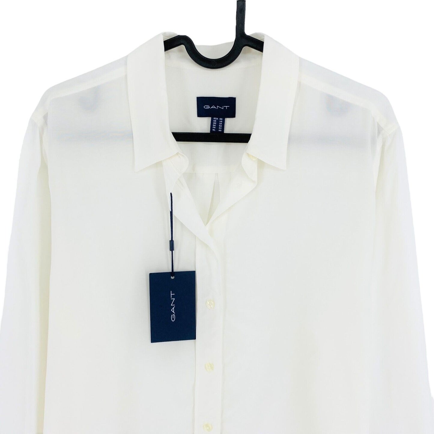 GANT White Solid Crepe Shirt Size EU 40 UK 14 US 10