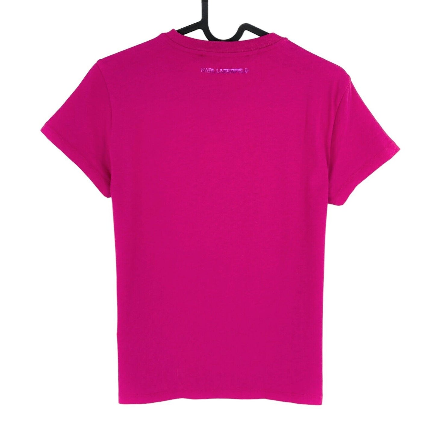 Karl Lagerfeld Pink Ikonik Karl Outline Crew Neck T Shirt Size XS