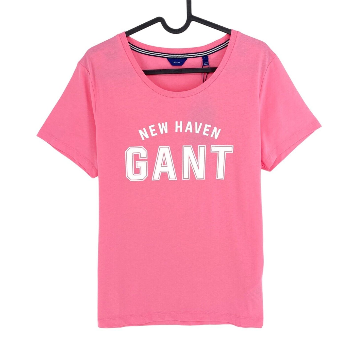 GANT Pink Rose Logo Crew Neck T Shirt Size L