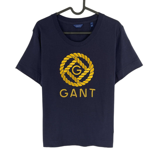 GANT Women Navy Blue Rope Icon Crew Neck Short Sleeve T Shirt Size XL