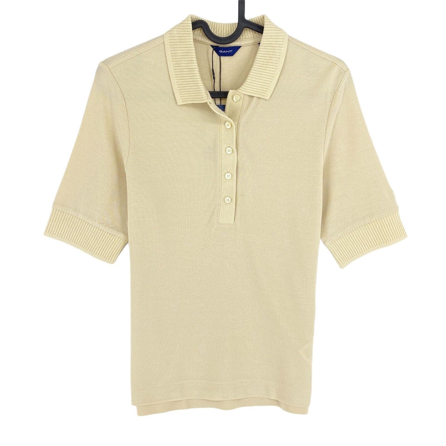 GANT Beige Detail Collar Pique Polo Shirt Size XS