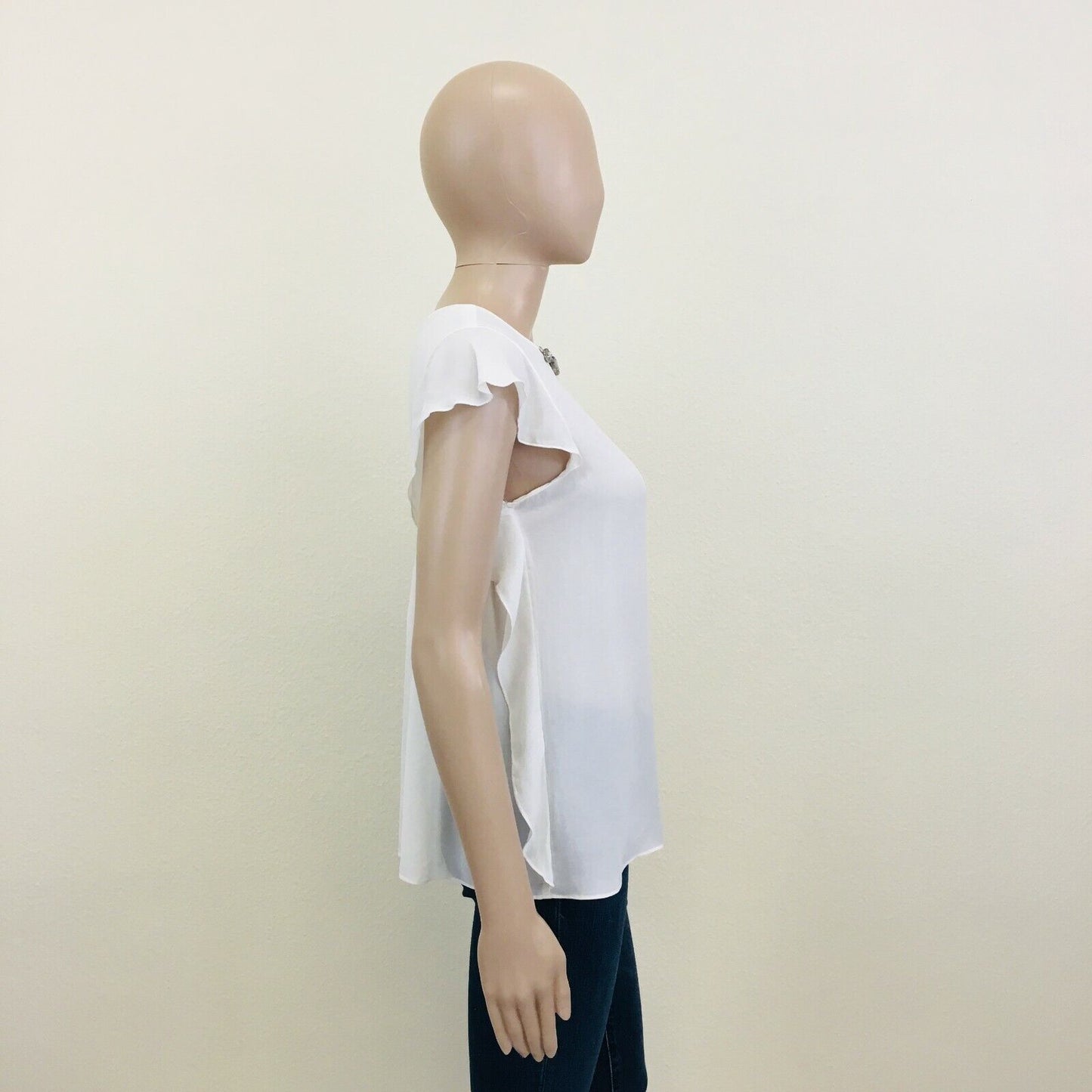 ZARA Milk White Blouse Shirt Top Size XS M