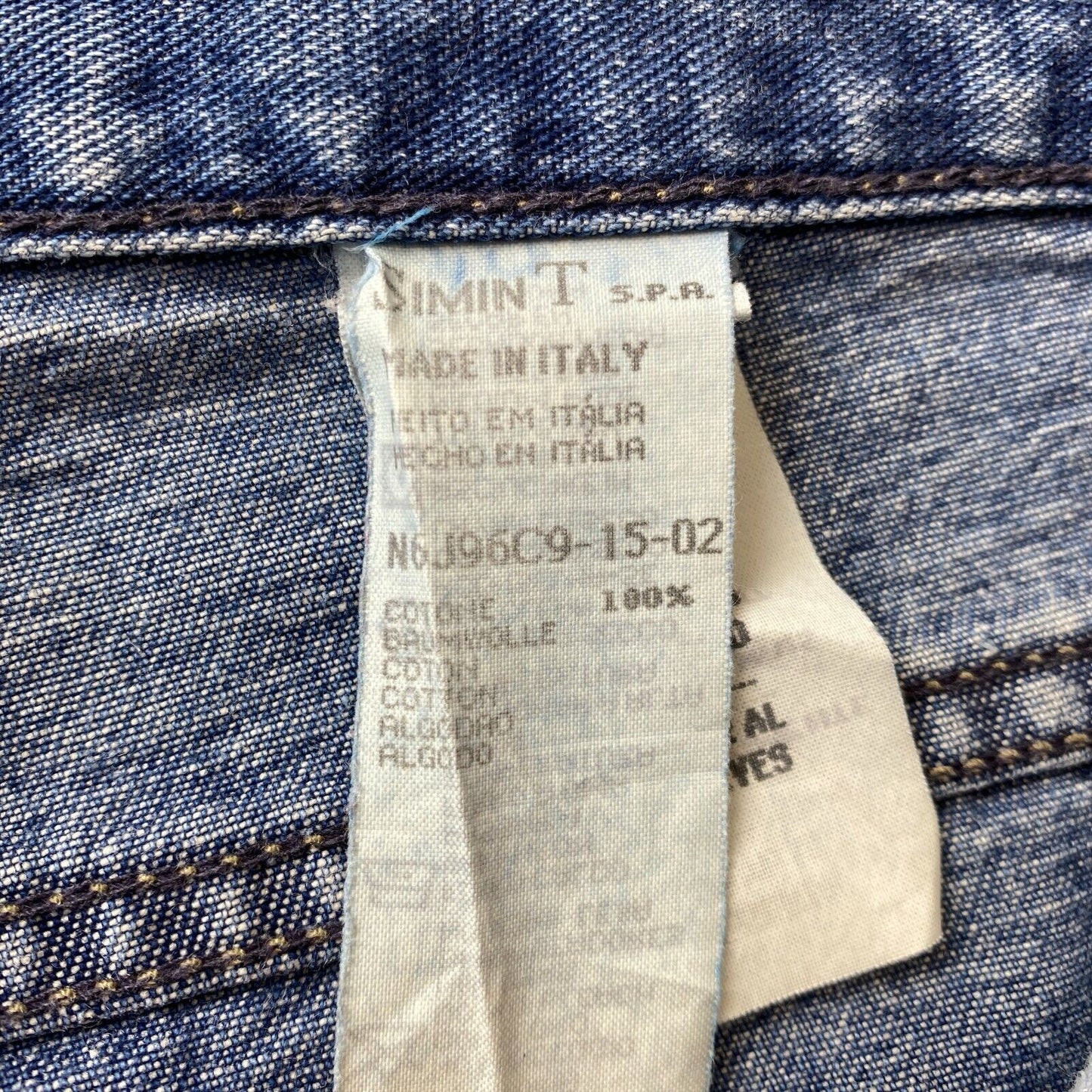 ARMANI JEANS Damen Blaue, entspannte, gerade geschnittene Mom-Jeans W33, hergestellt in Italien